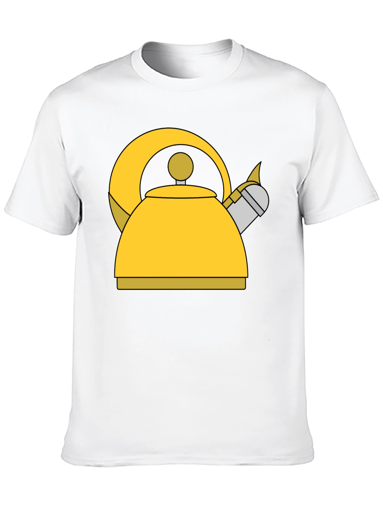 Whimsical Kettle Graphic Tee - Black Cotton Blend