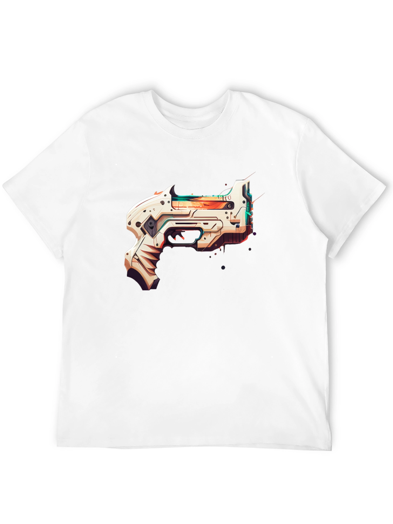 Futuristic Gun Graphic Black T-Shirt