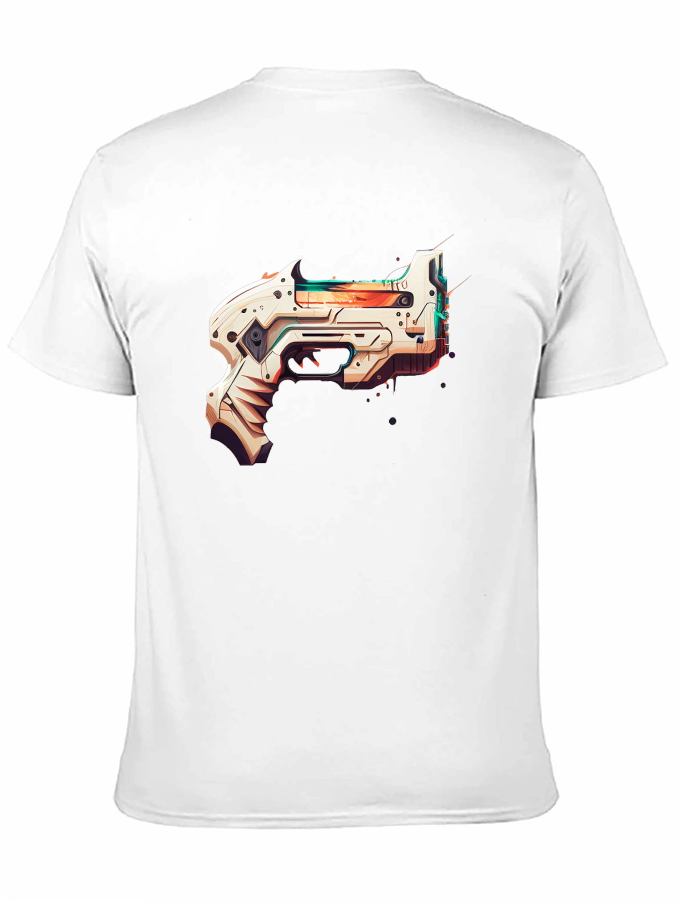 Futuristic Gun Graphic Black T-Shirt