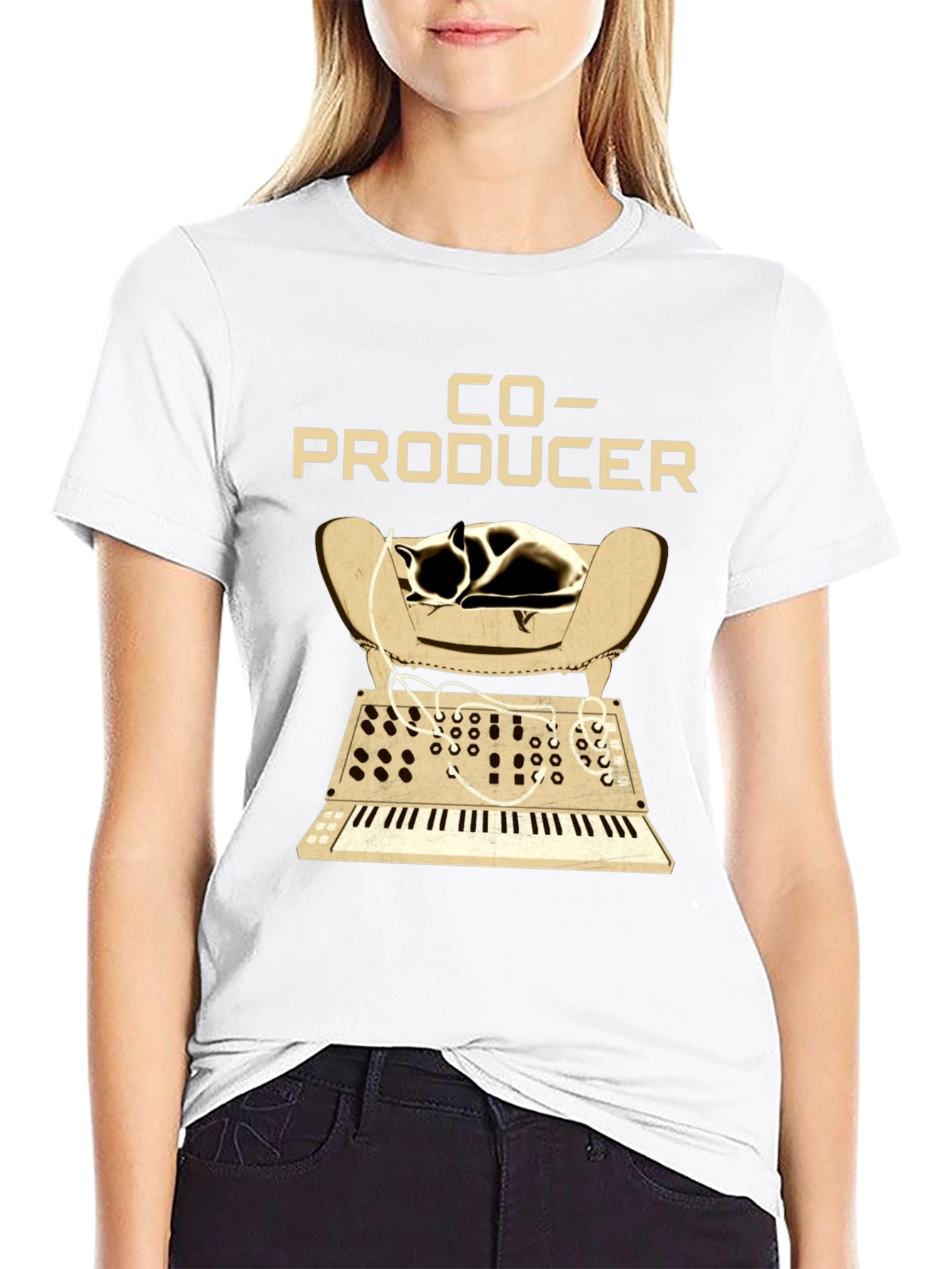 Co-Producer Cat Synth T-Shirt | Musician Tee