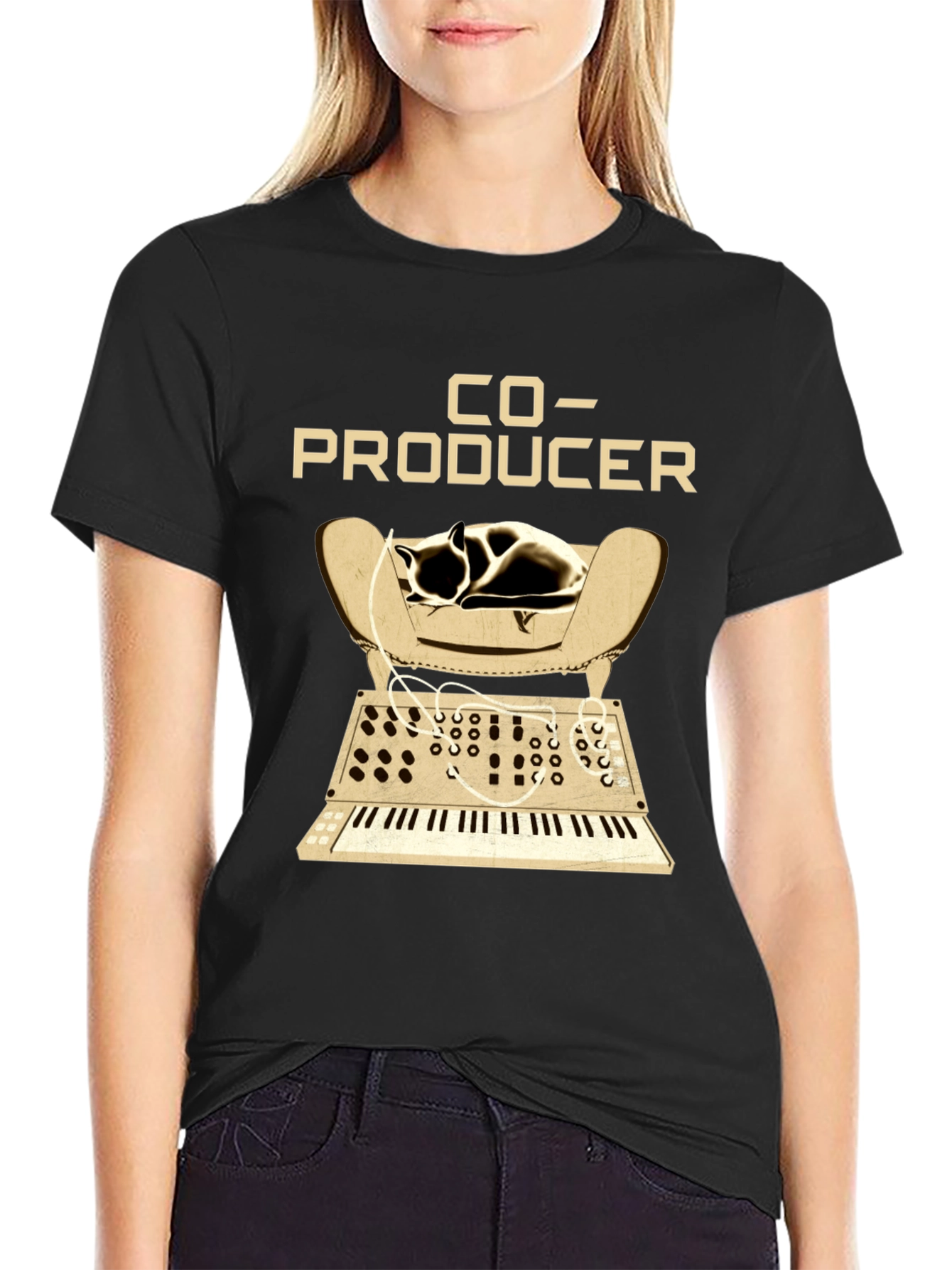 Co-Producer Cat Synth T-Shirt | Musician Tee