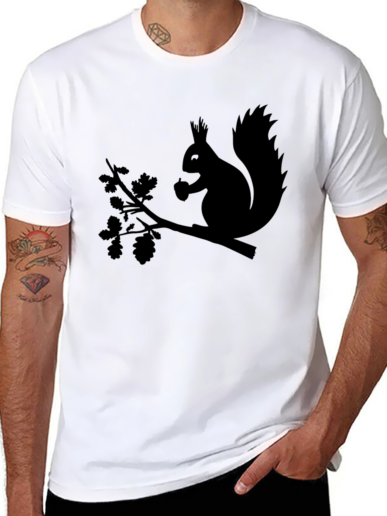 Squirrel on Branch Graphic T-Shirt - Unisex