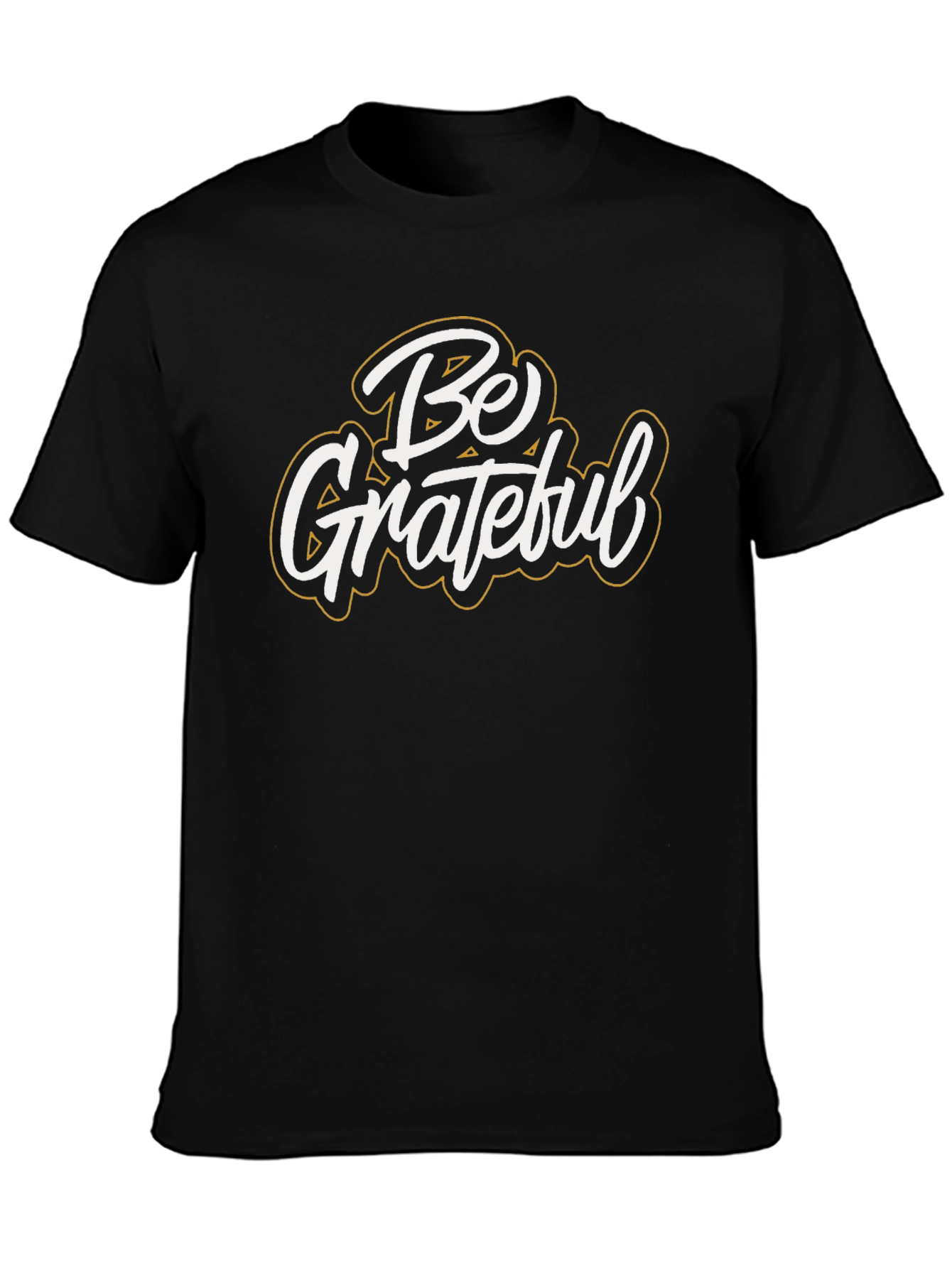Be Grateful Graphic Tee - Black Casual T-Shirt