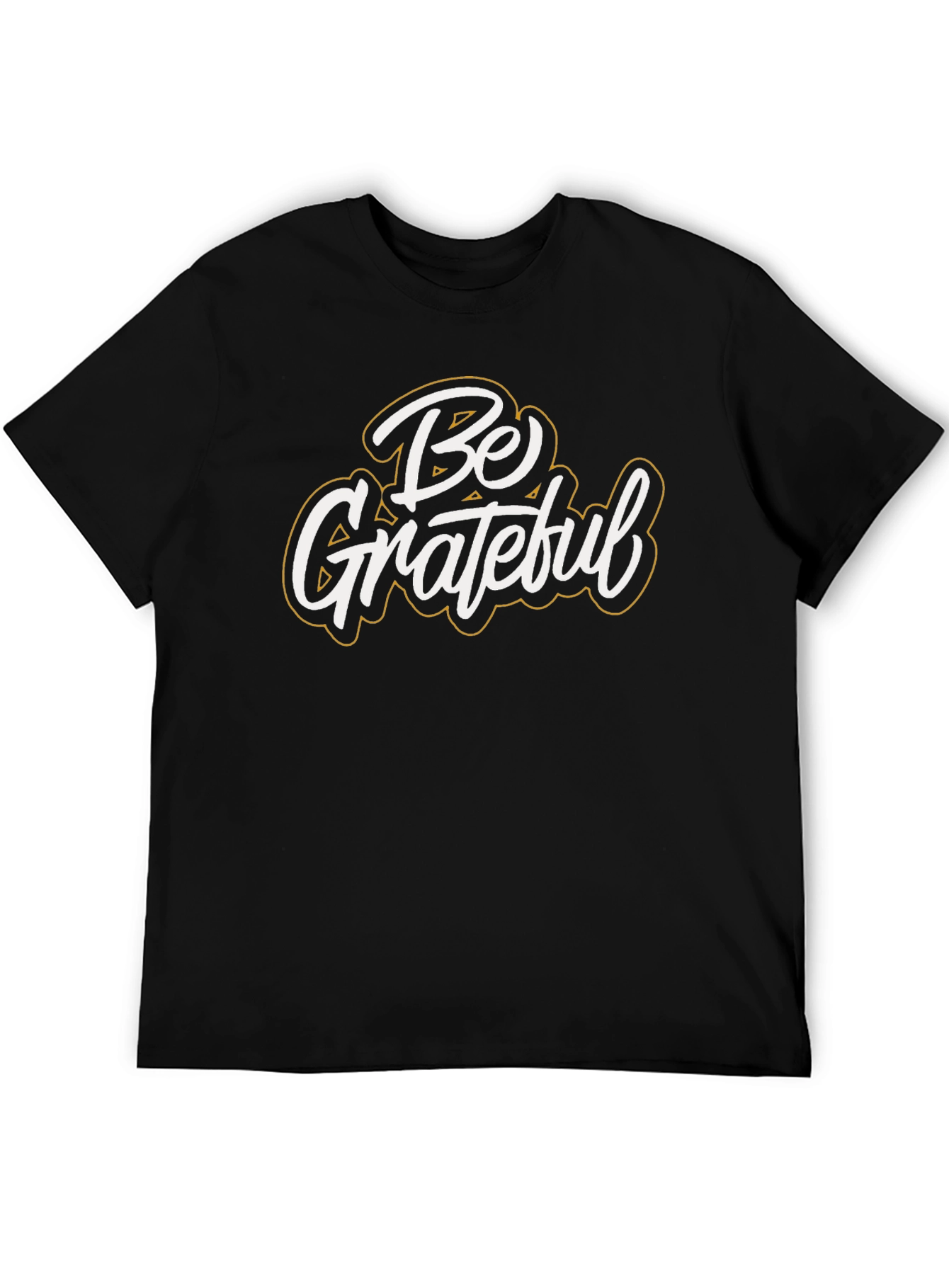 Be Grateful Graphic Tee - Black Casual T-Shirt