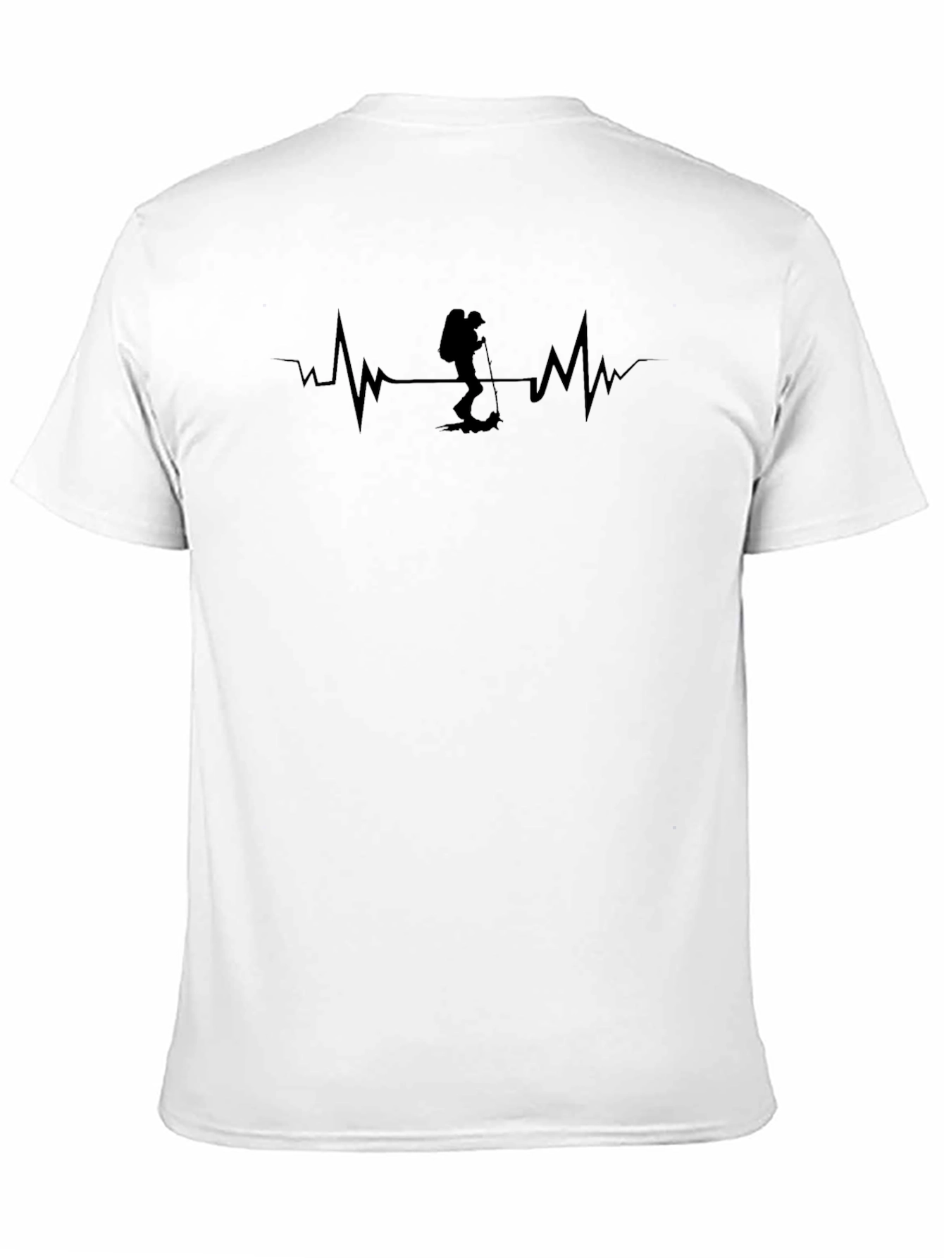Hiking Heartbeat T-Shirt - Black Crew Neck