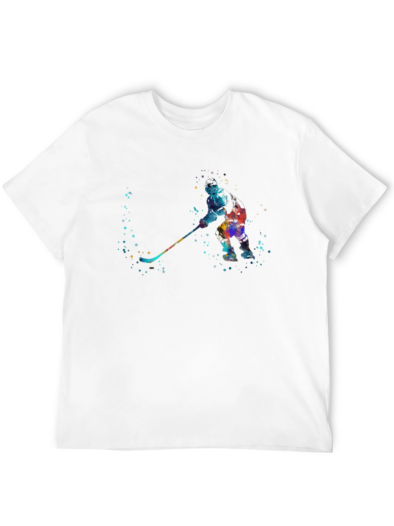 Abstract Hockey Player Black Graphic Tee