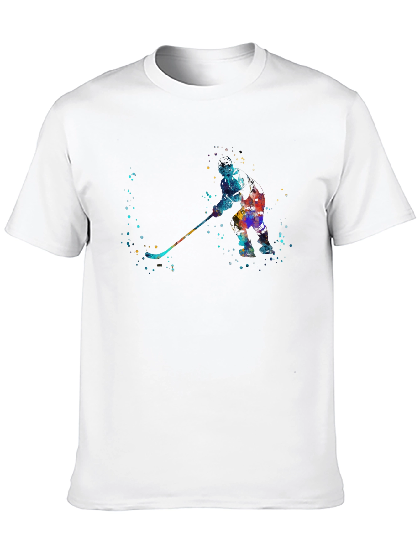 Abstract Hockey Player Black Graphic Tee