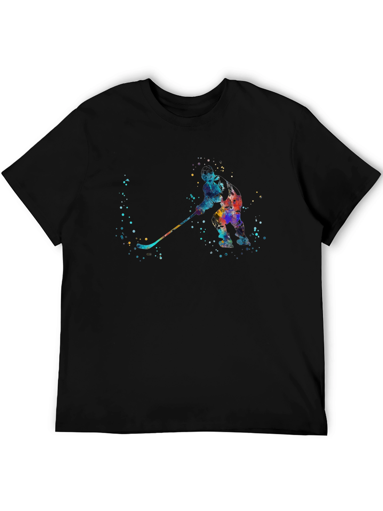 Abstract Hockey Player Black Graphic Tee
