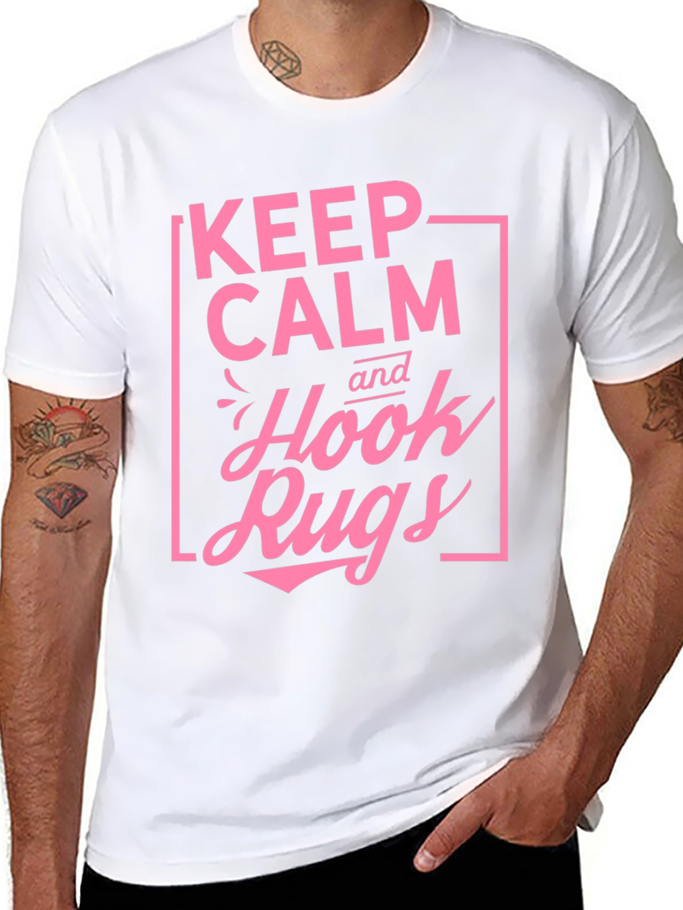 Keep Calm and Hook Rugs Black T-Shirt