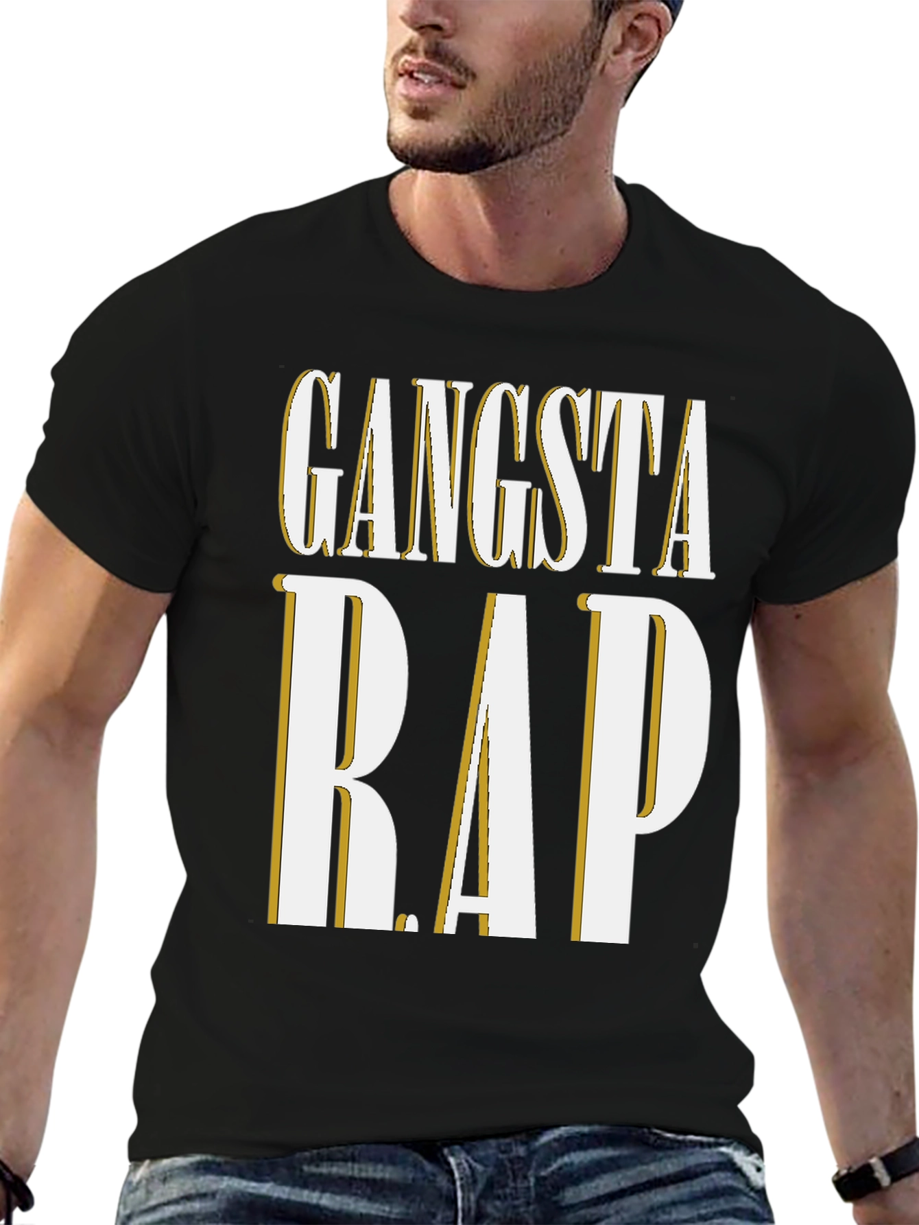 Gangsta Rap Graphic Tee - Mens Crew Neck T-Shirt