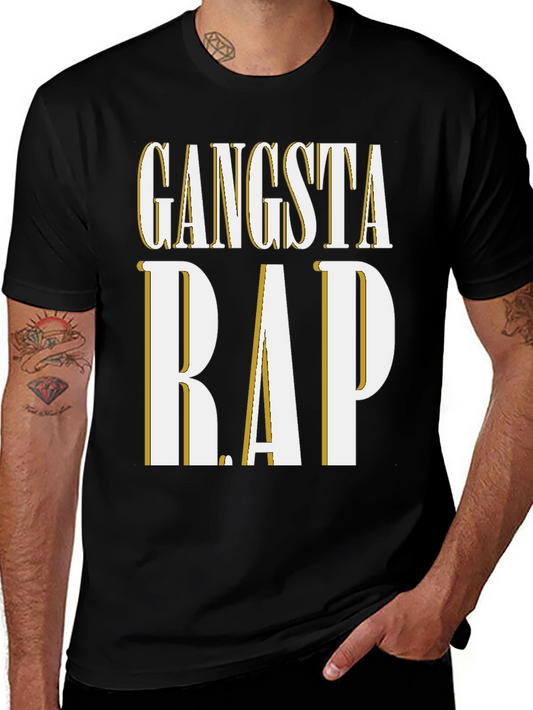 Gangsta Rap Graphic Tee - Mens Crew Neck T-Shirt