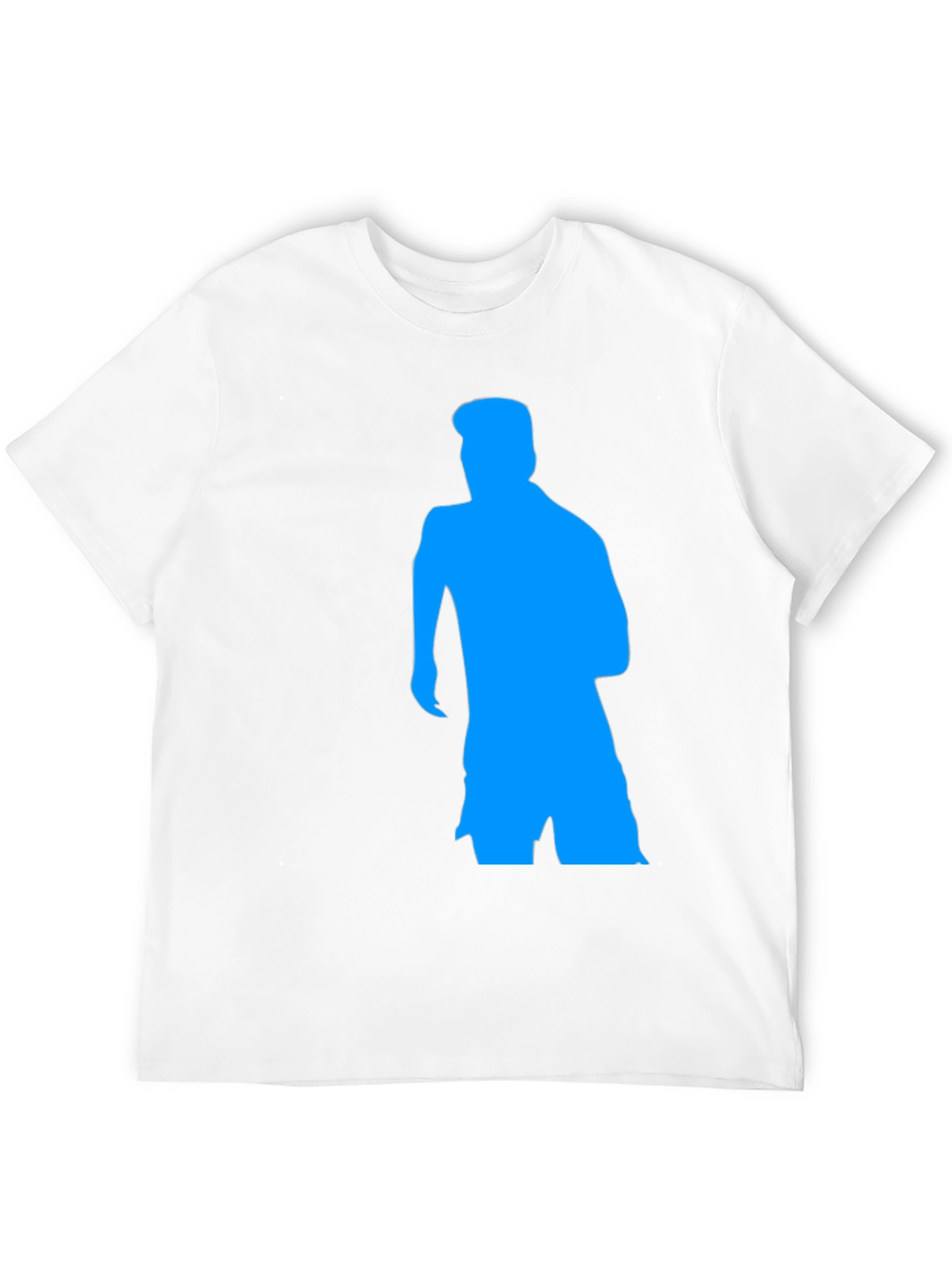 Black T-Shirt with Blue Silhouette Graphic
