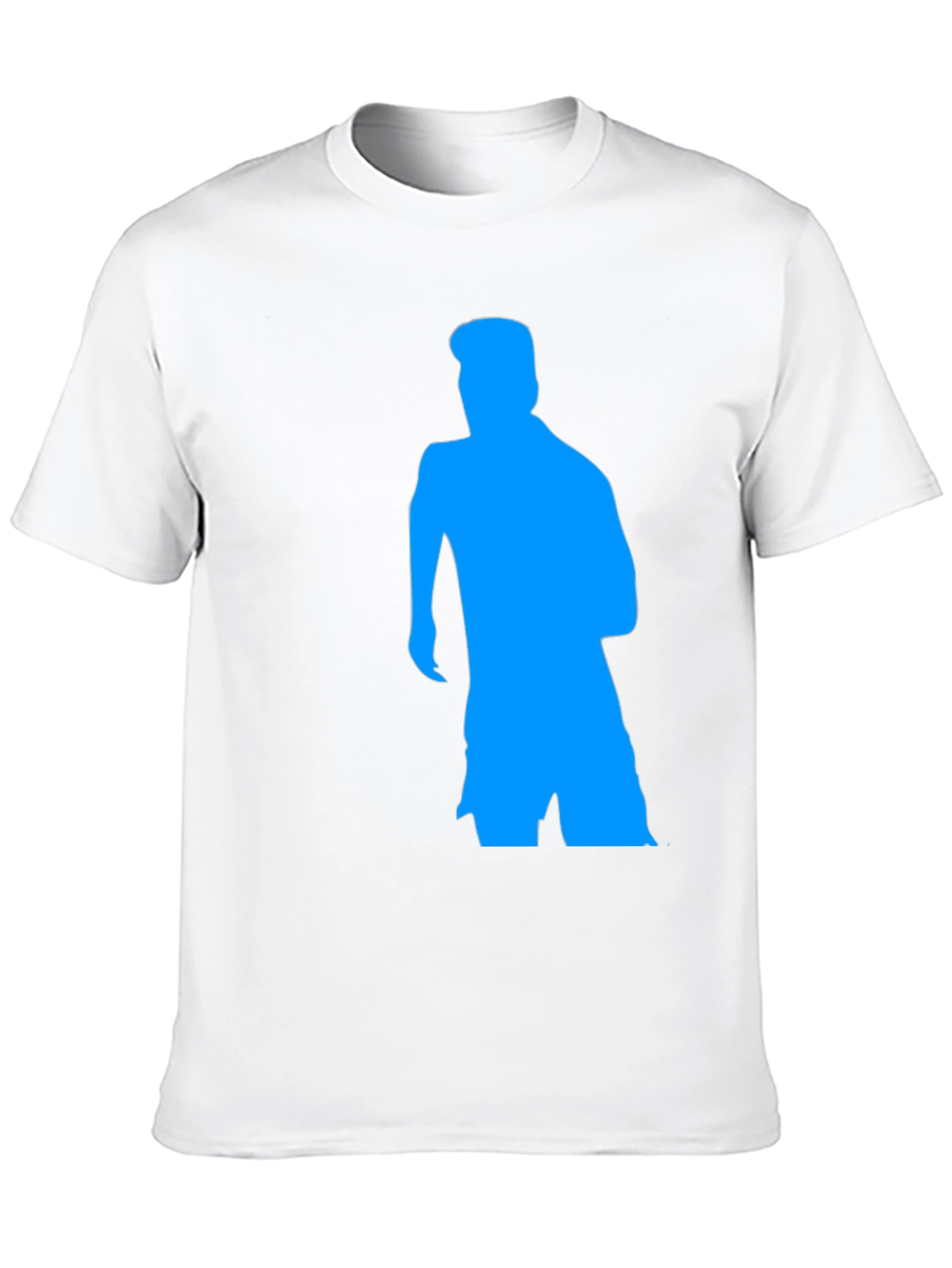 Black T-Shirt with Blue Silhouette Graphic
