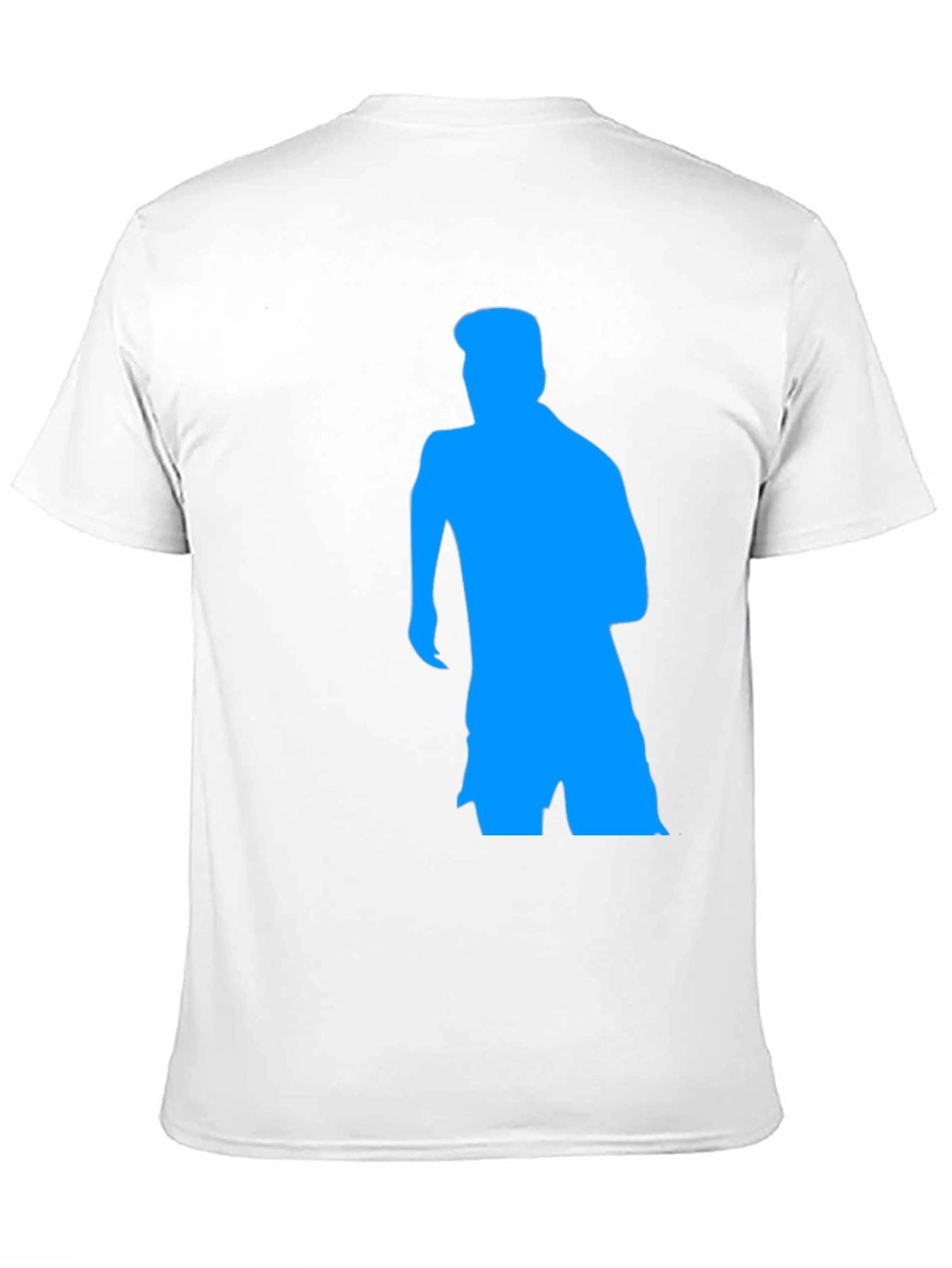 Black T-Shirt with Blue Silhouette Graphic