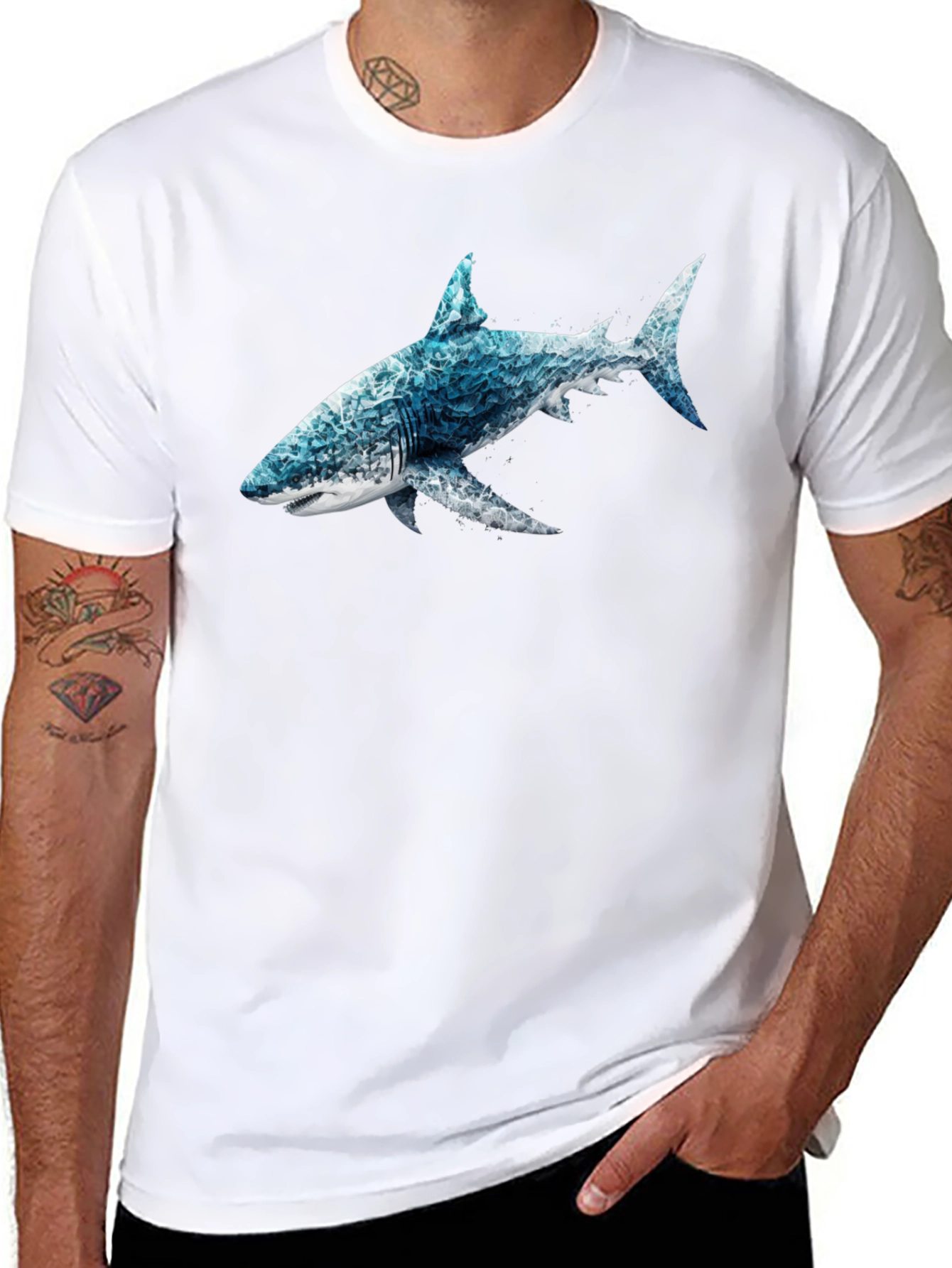 Ocean Wave Shark Graphic T-Shirt