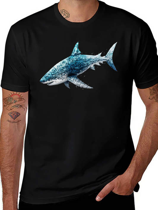 Ocean Wave Shark Graphic T-Shirt