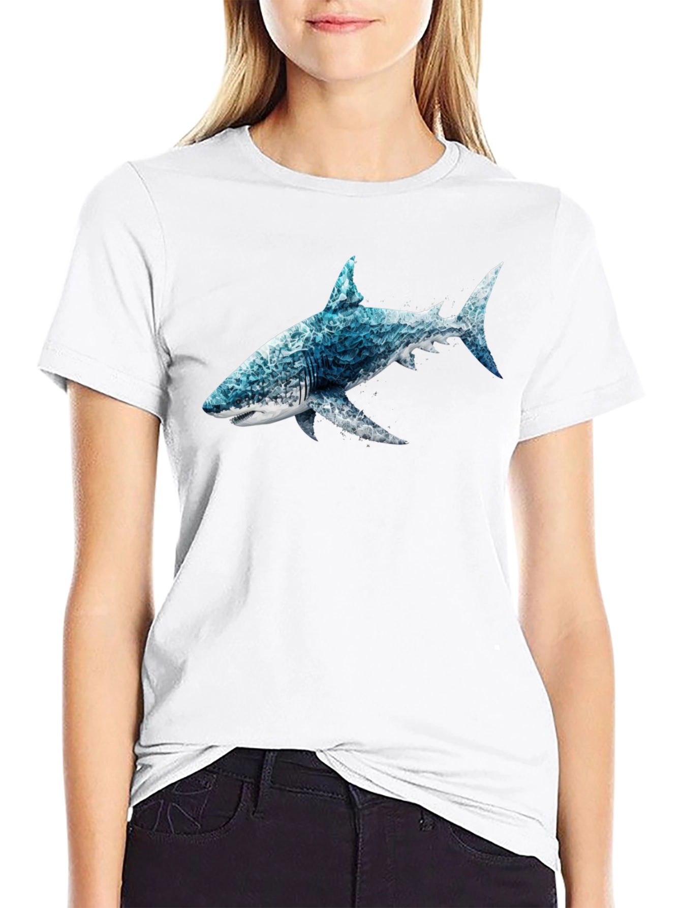 Ocean Wave Shark Graphic T-Shirt