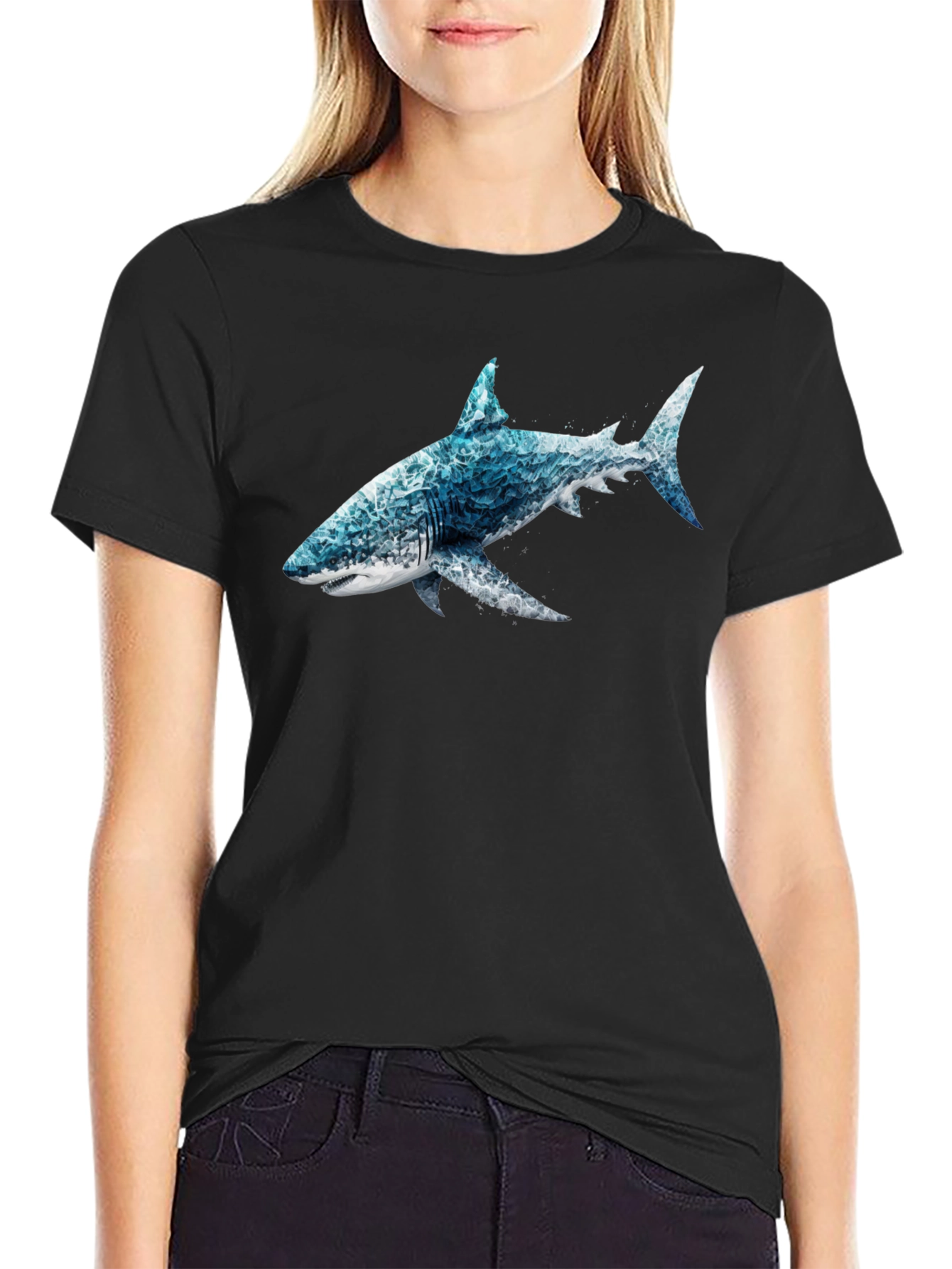 Ocean Wave Shark Graphic T-Shirt