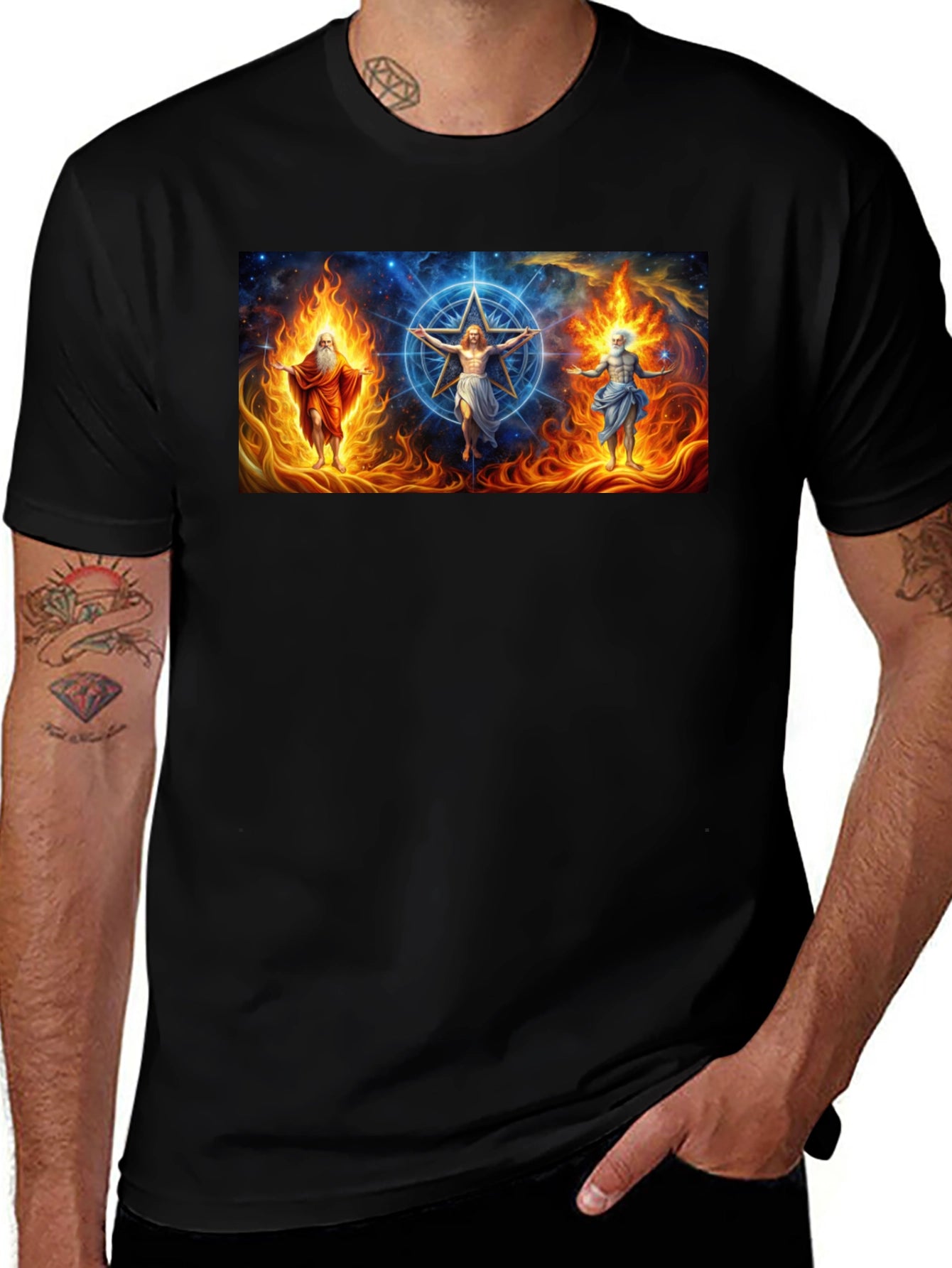 Mystic Trio Mens Black Graphic Tee
