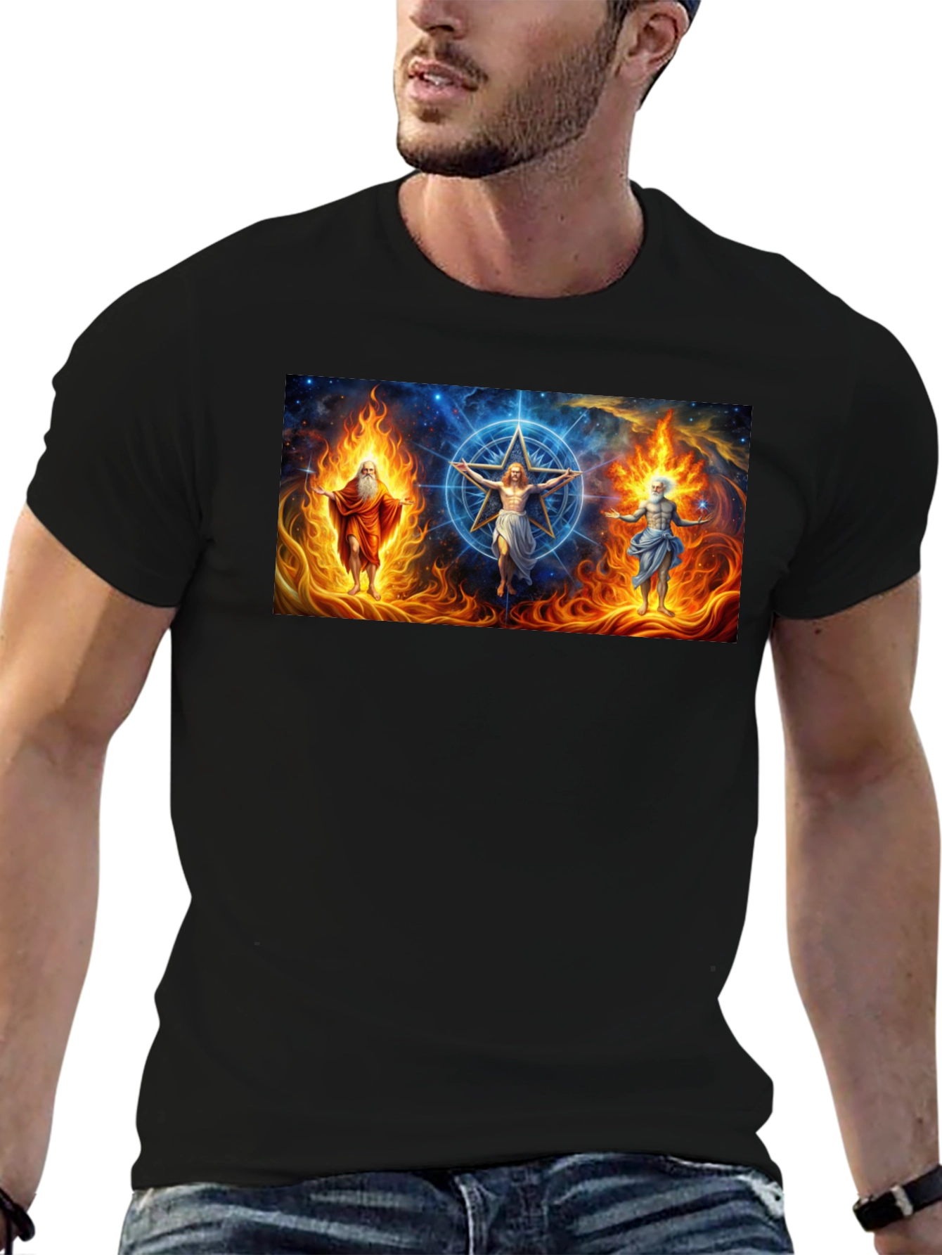 Mystic Trio Mens Black Graphic Tee