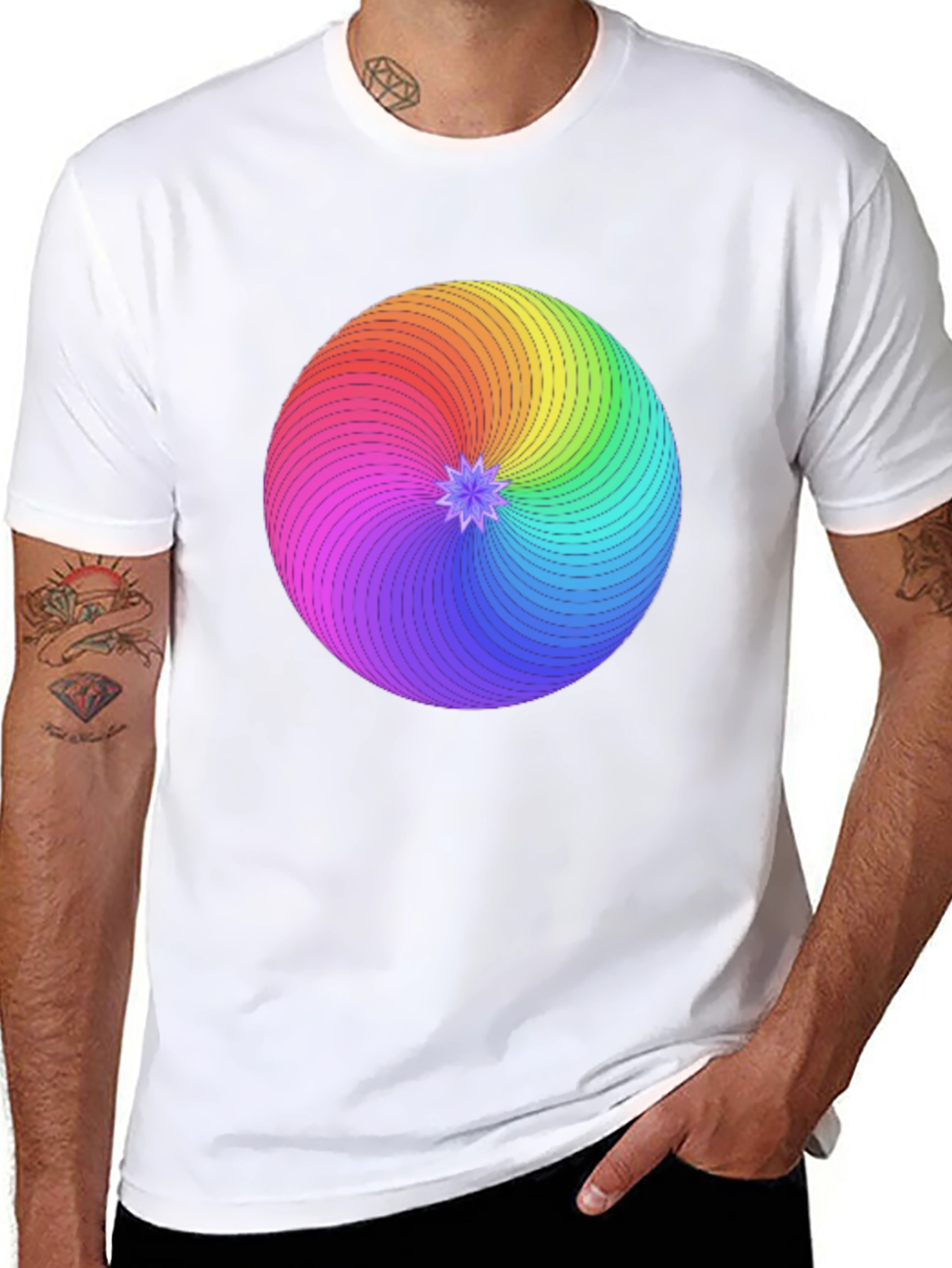 Rainbow Swirl Graphic T-Shirt