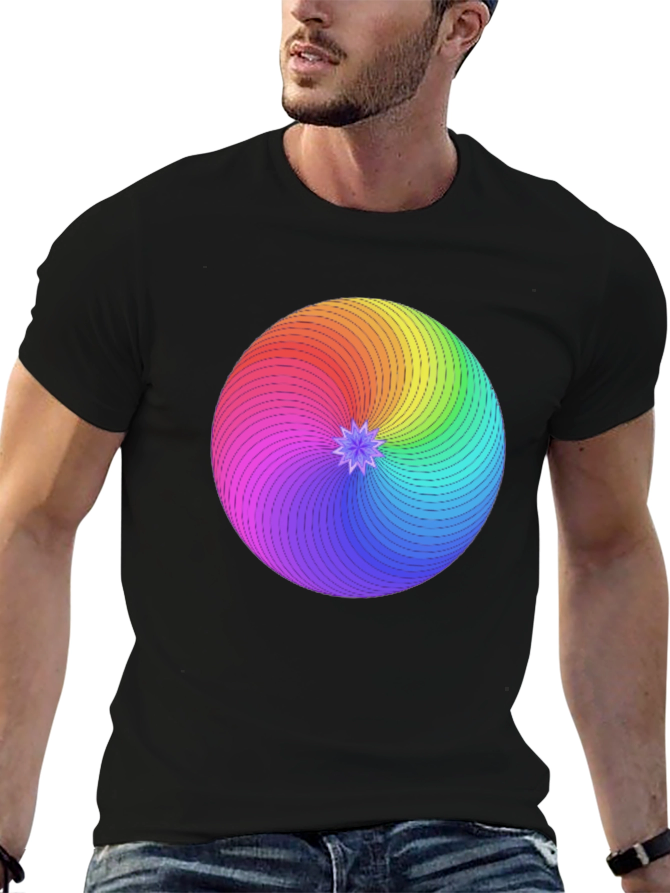 Rainbow Swirl Graphic T-Shirt