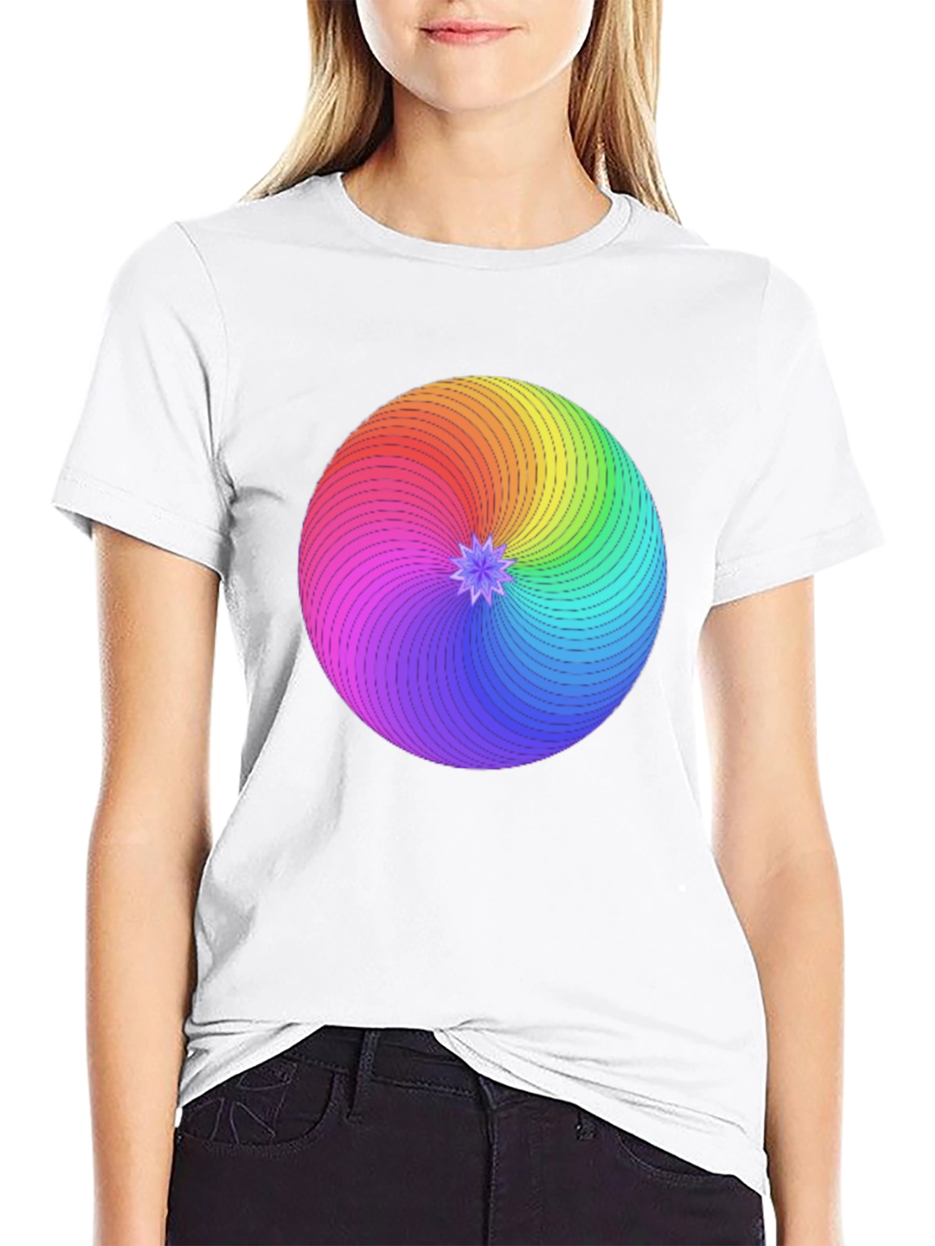 Rainbow Swirl Graphic T-Shirt