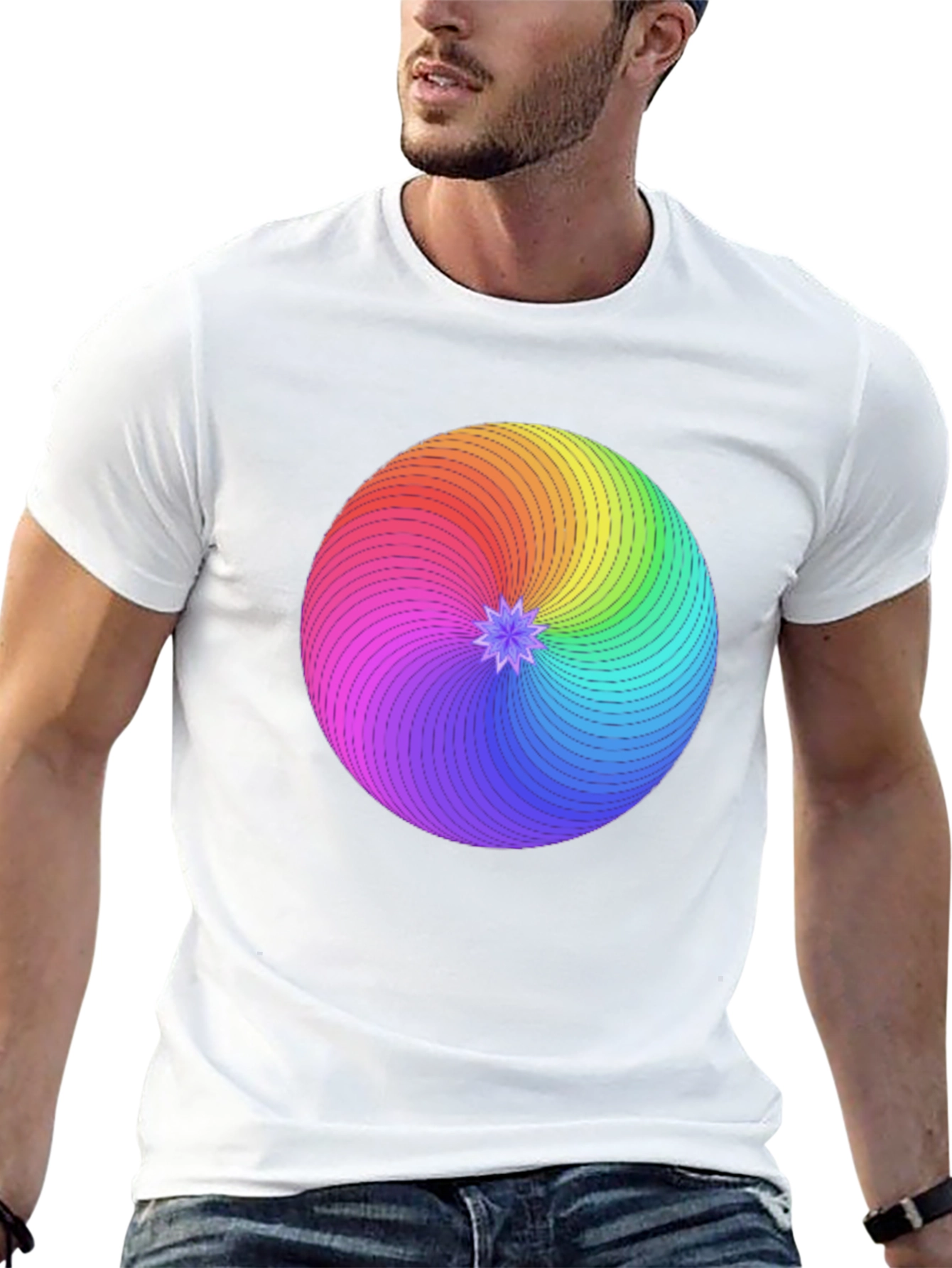 Rainbow Swirl Graphic T-Shirt
