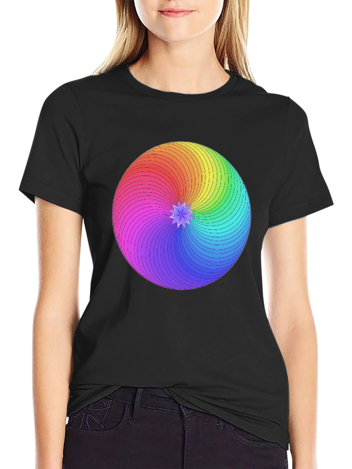 Rainbow Swirl Graphic T-Shirt