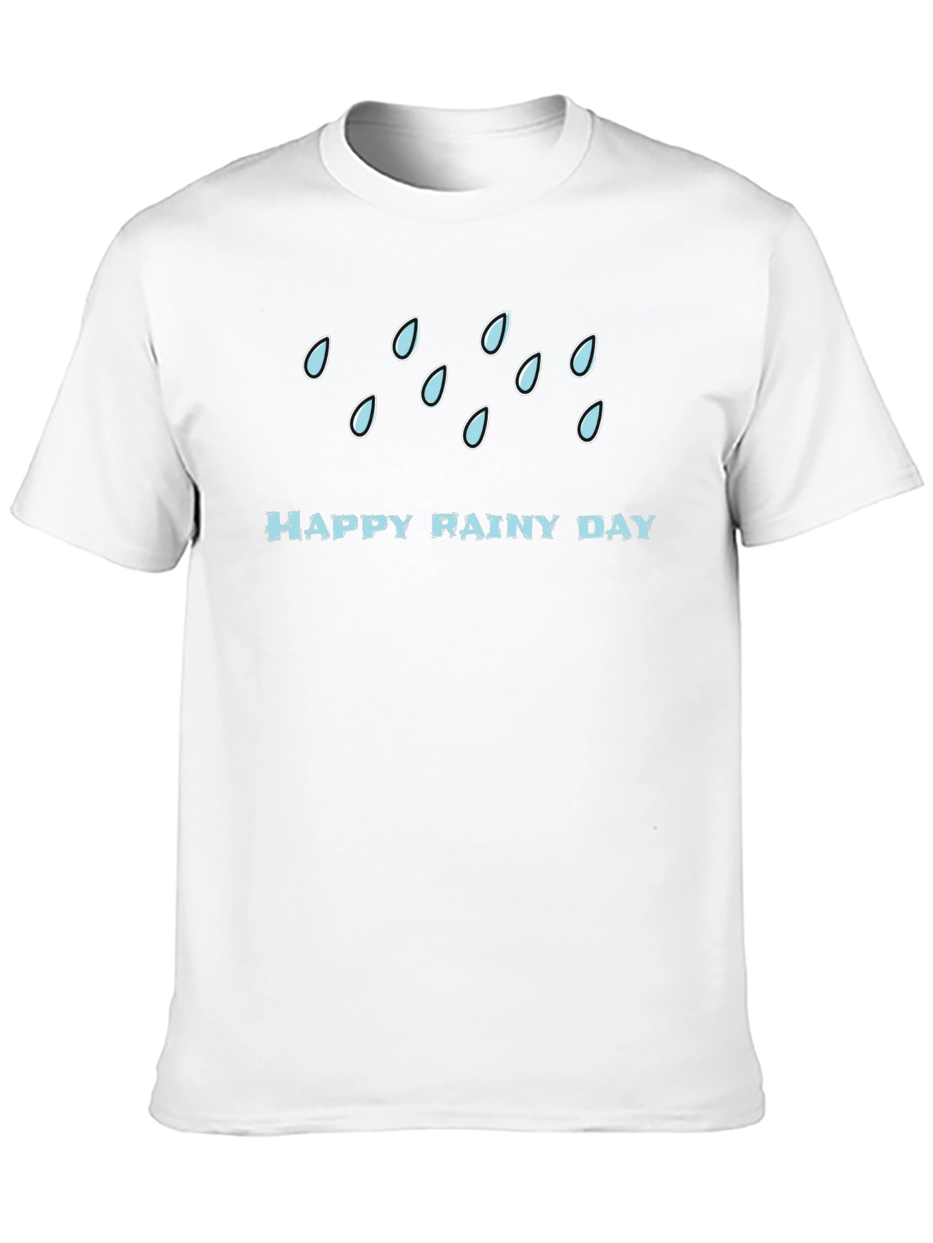 Happy Rainy Day Graphic Black Tee