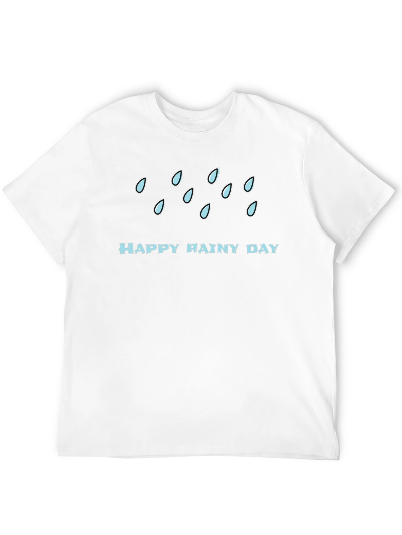 Happy Rainy Day Graphic Black Tee