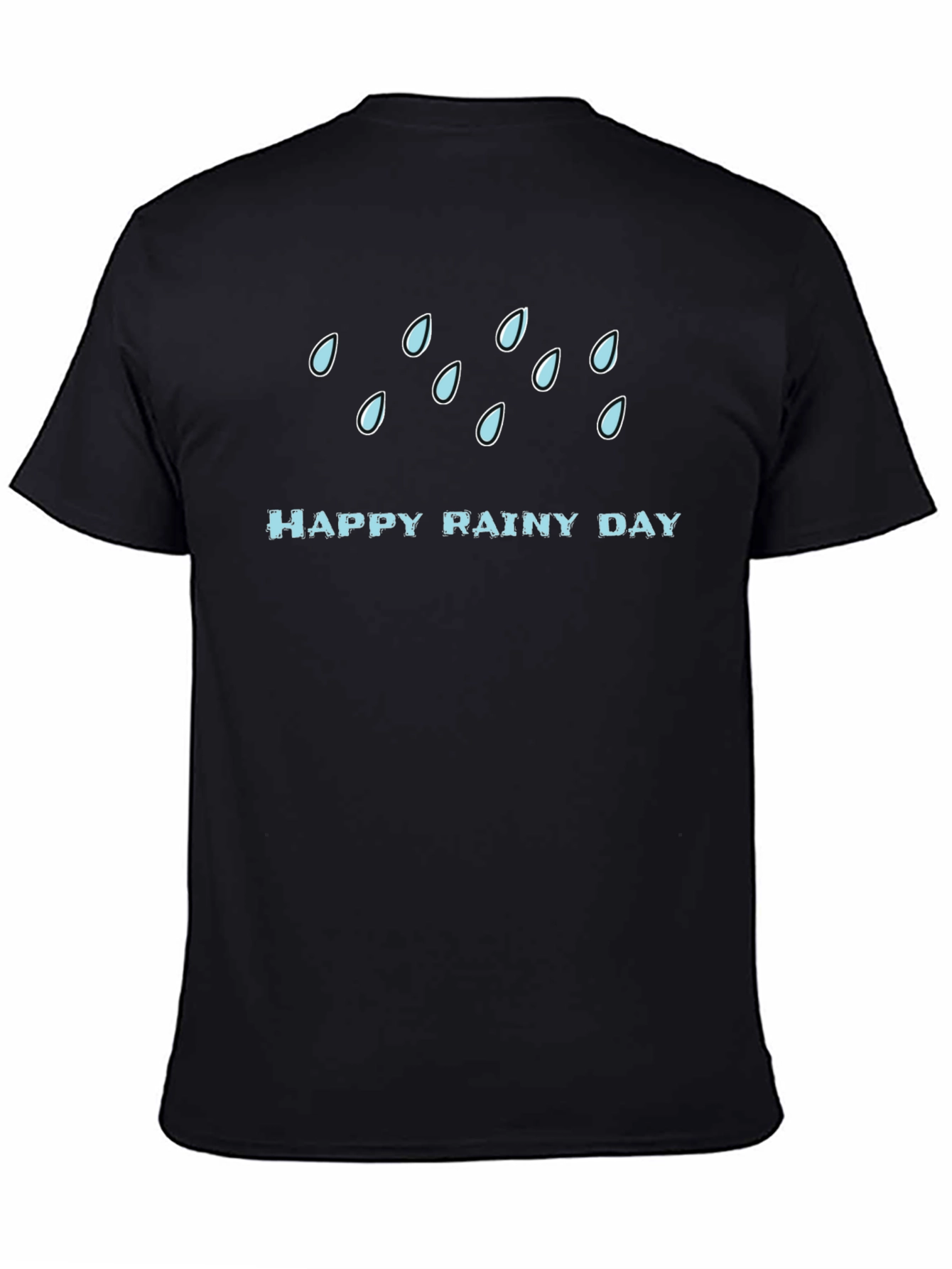 Happy Rainy Day Graphic Black Tee