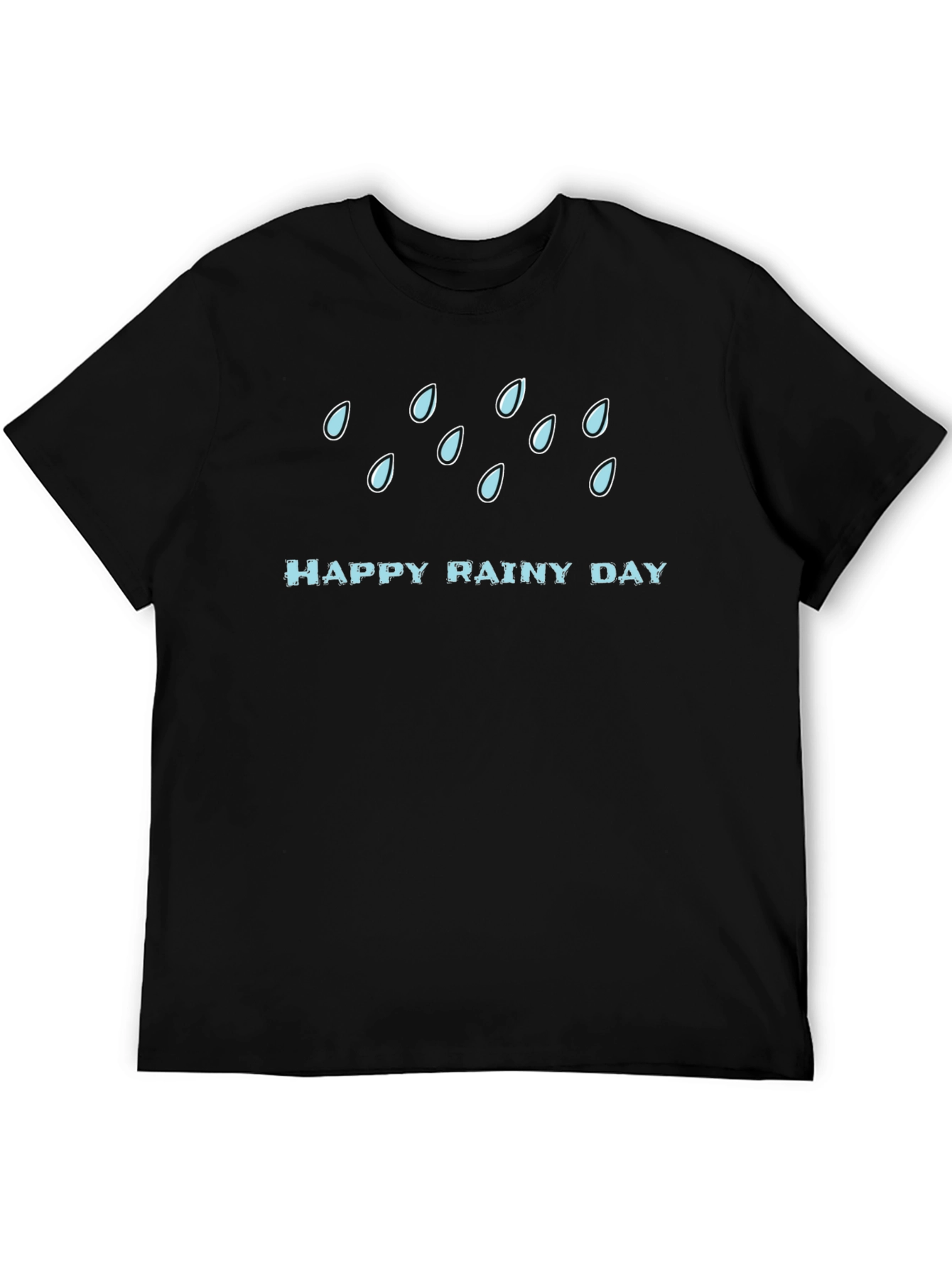 Happy Rainy Day Graphic Black Tee