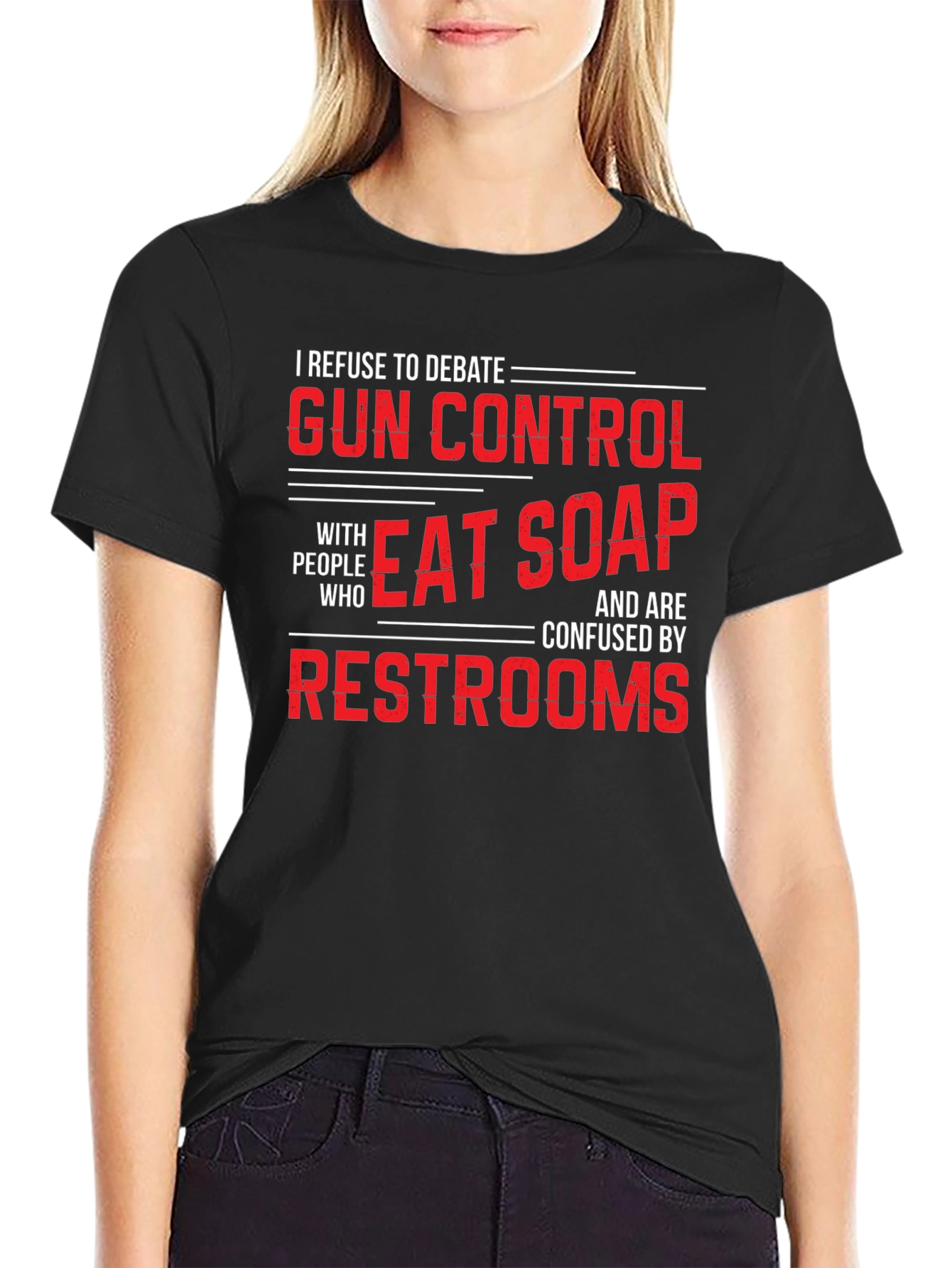 Gun Control Debate T-Shirt - Eat Soap Funny Tee