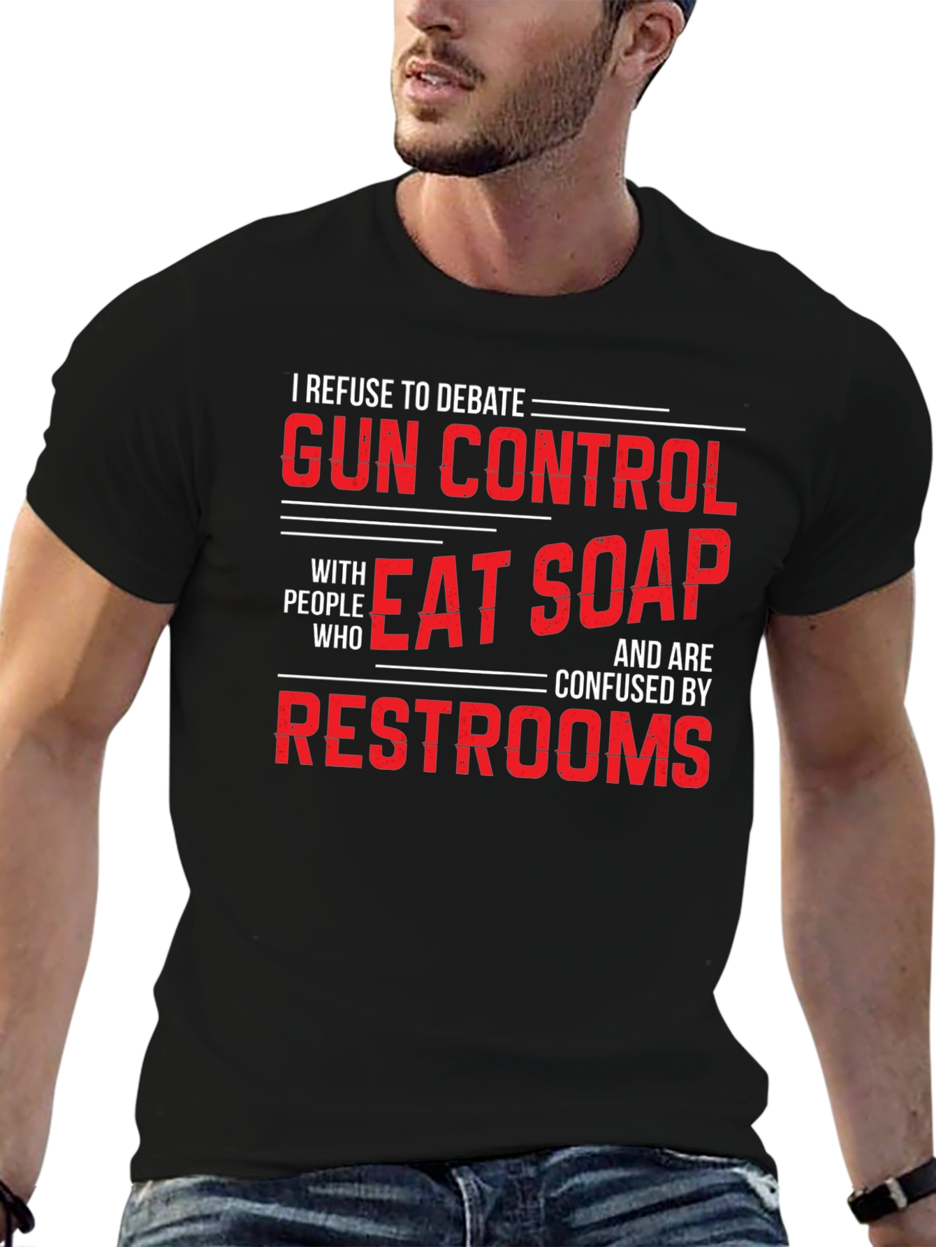Gun Control Debate T-Shirt - Eat Soap Funny Tee