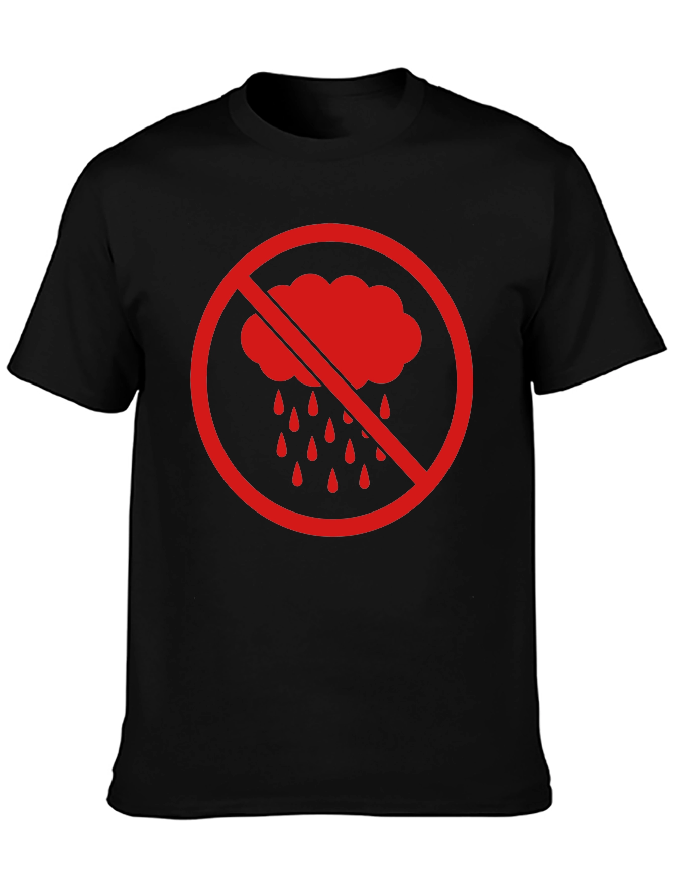 No Rain Graphic Tee - Black Cotton T-Shirt