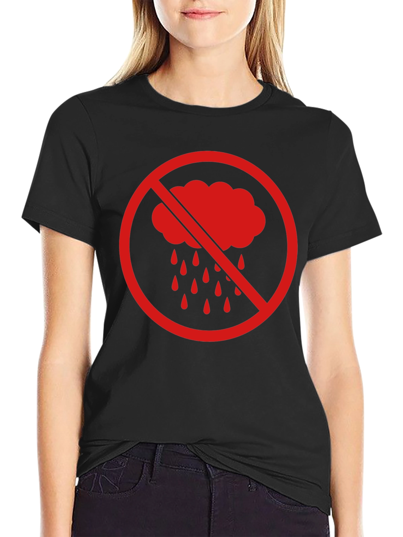 No Rain Graphic Tee - Black Cotton T-Shirt