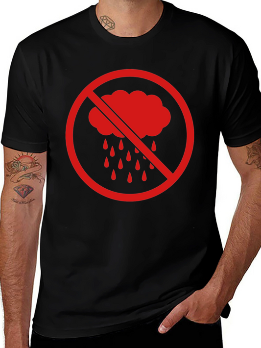 No Rain Graphic Tee - Black Cotton T-Shirt