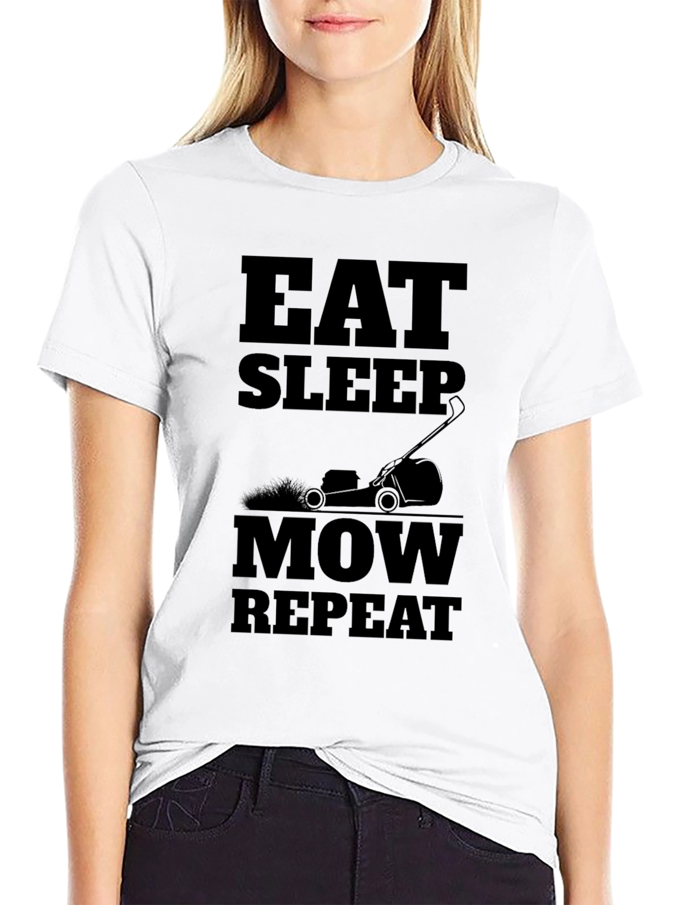 Eat Sleep Mow Repeat Graphic Tee