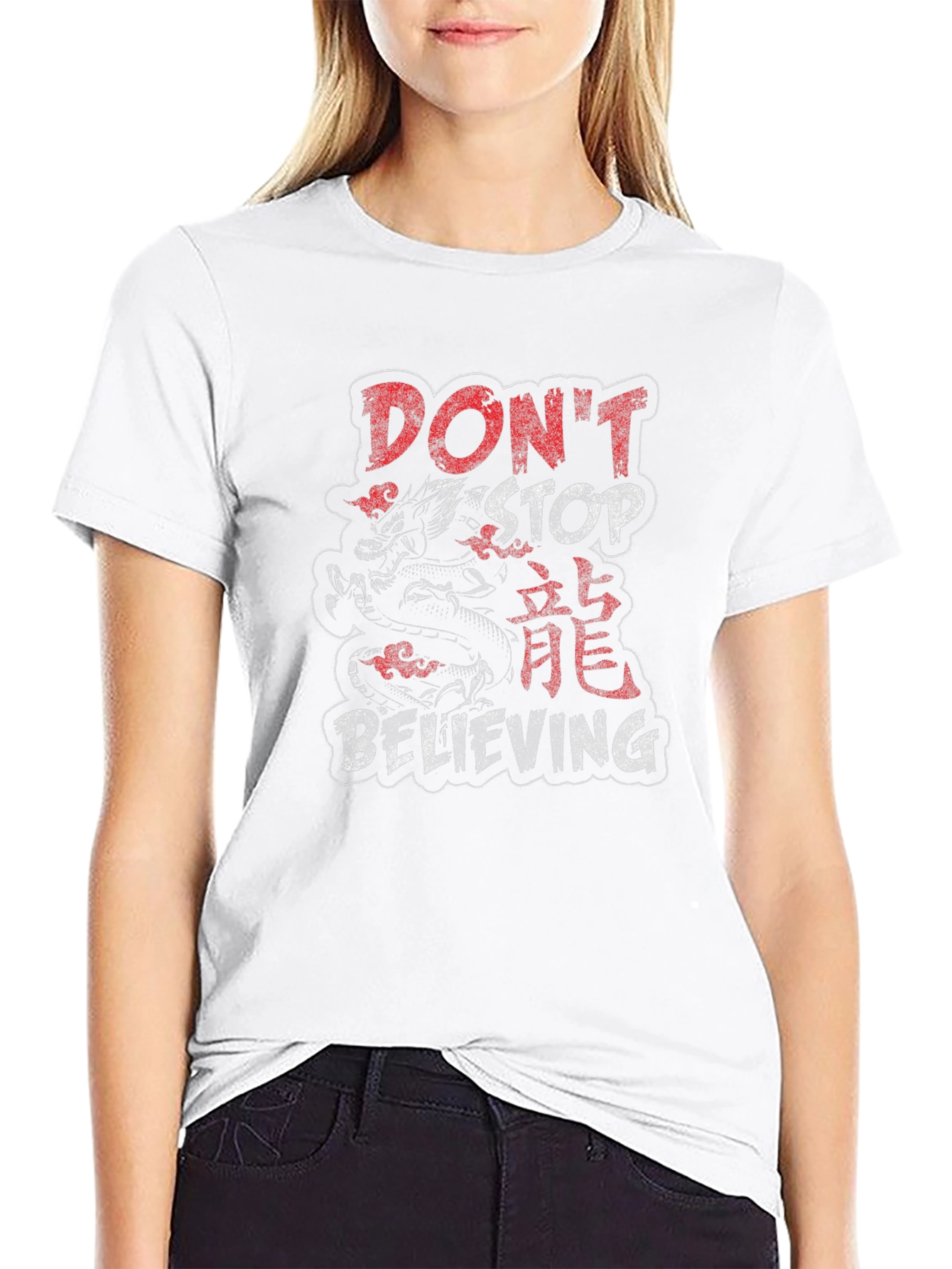 Dragon Dont Stop Believing Black T-Shirt