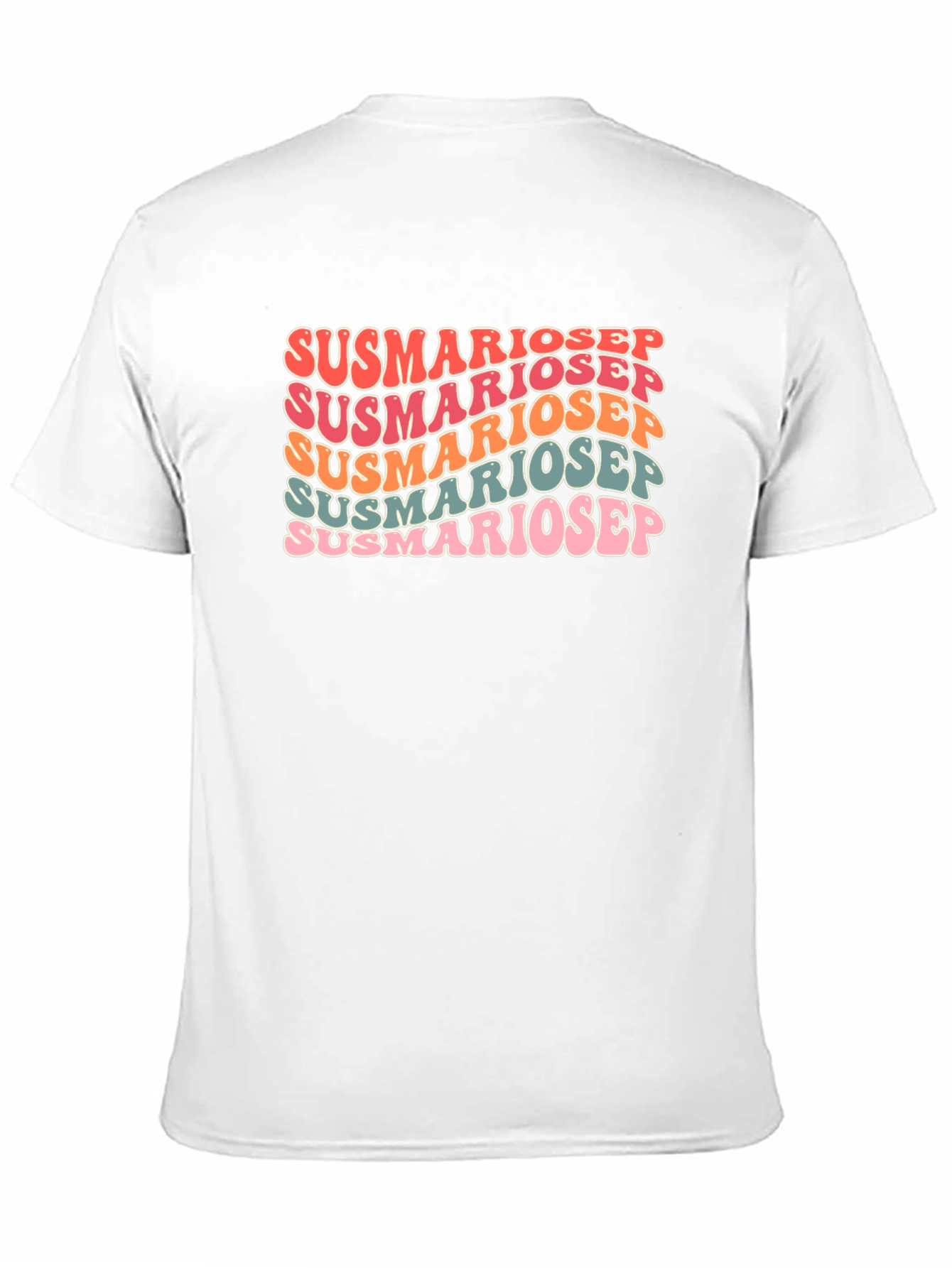 Susmariosep Text Graphic Tee - Retro Style Black T-Shirt
