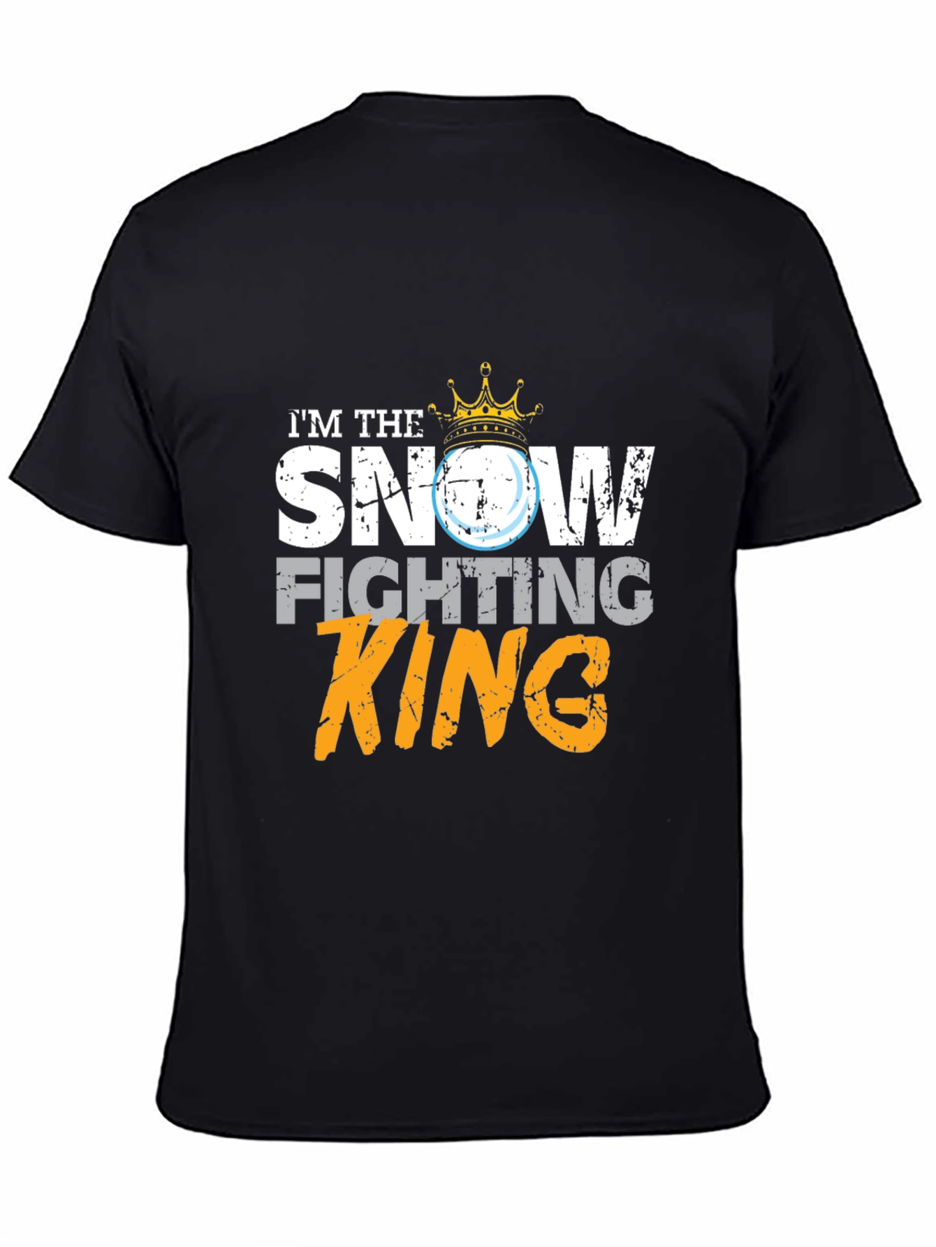 Snow Fighting King Graphic Tee - Funny Winter Apparel
