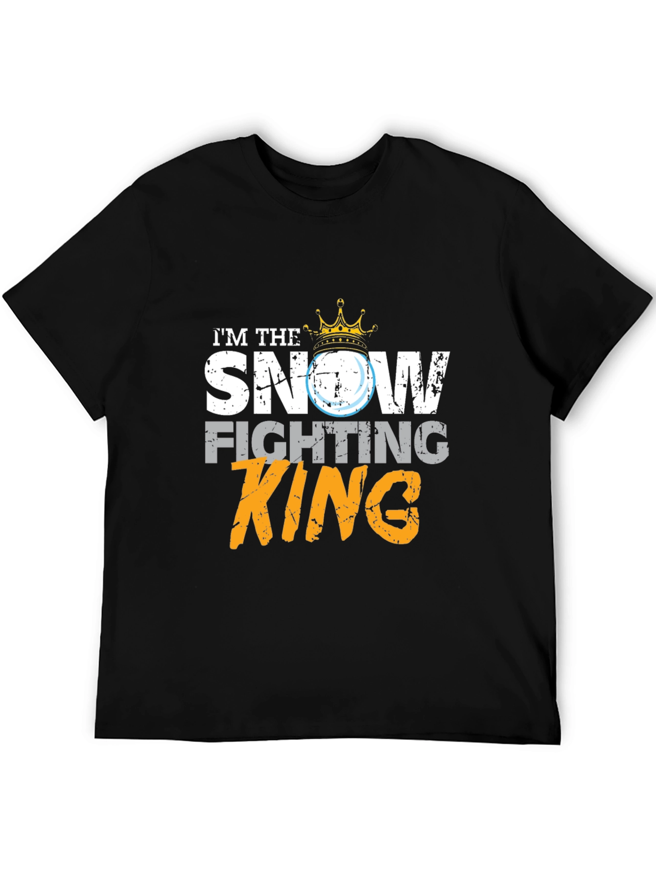 Snow Fighting King Graphic Tee - Funny Winter Apparel