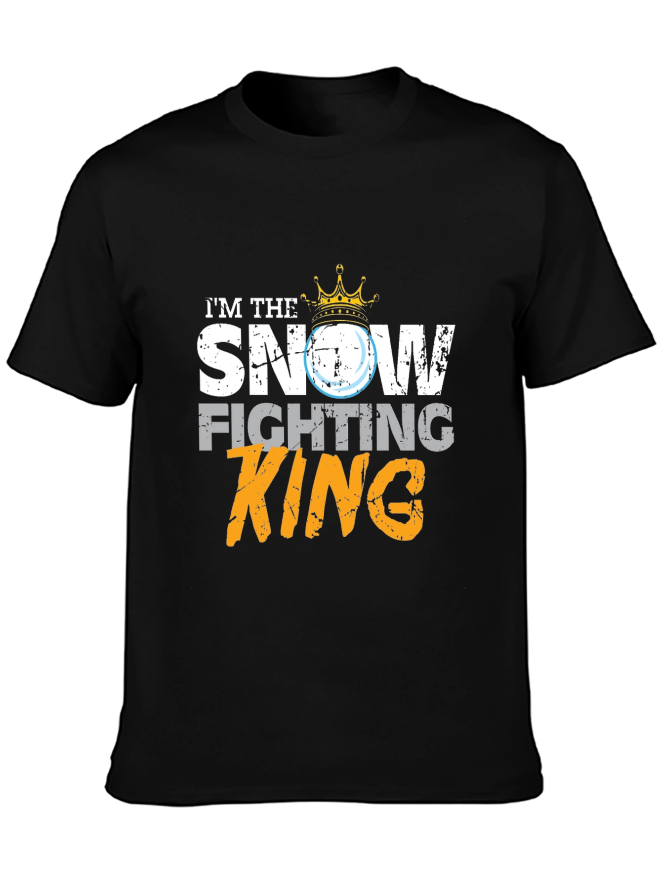 Snow Fighting King Graphic Tee - Funny Winter Apparel