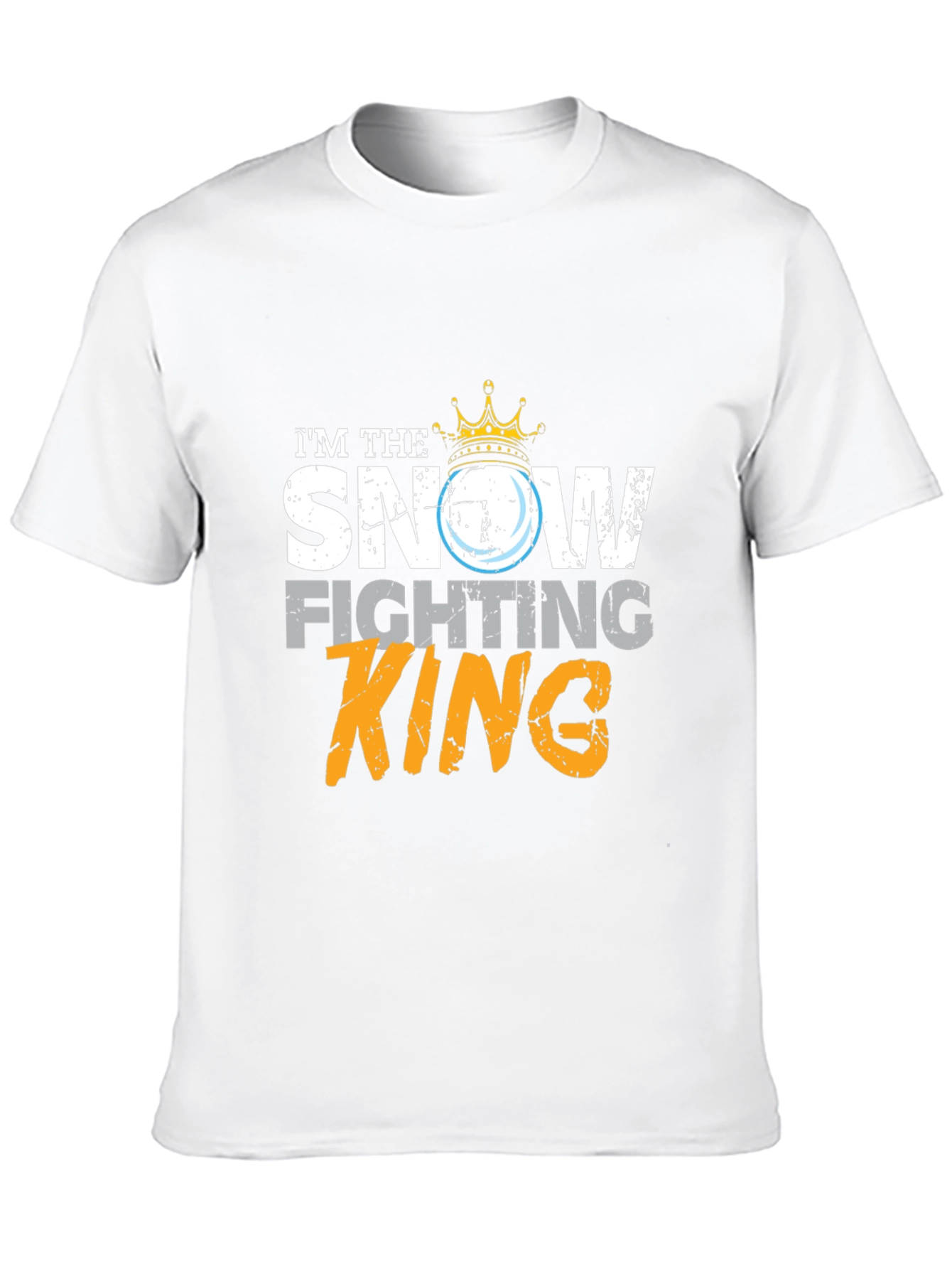Snow Fighting King Graphic Tee - Funny Winter Apparel