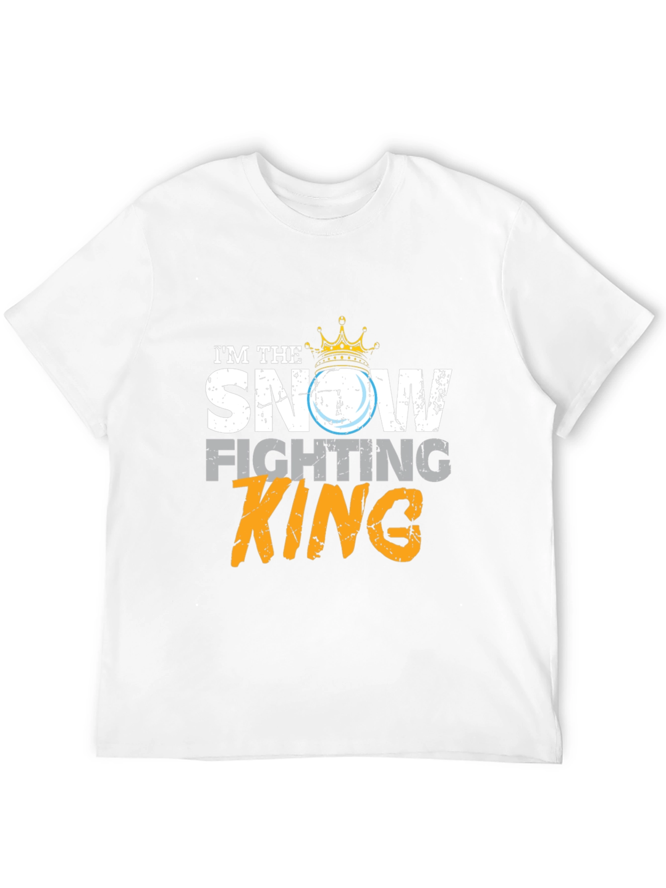 Snow Fighting King Graphic Tee - Funny Winter Apparel