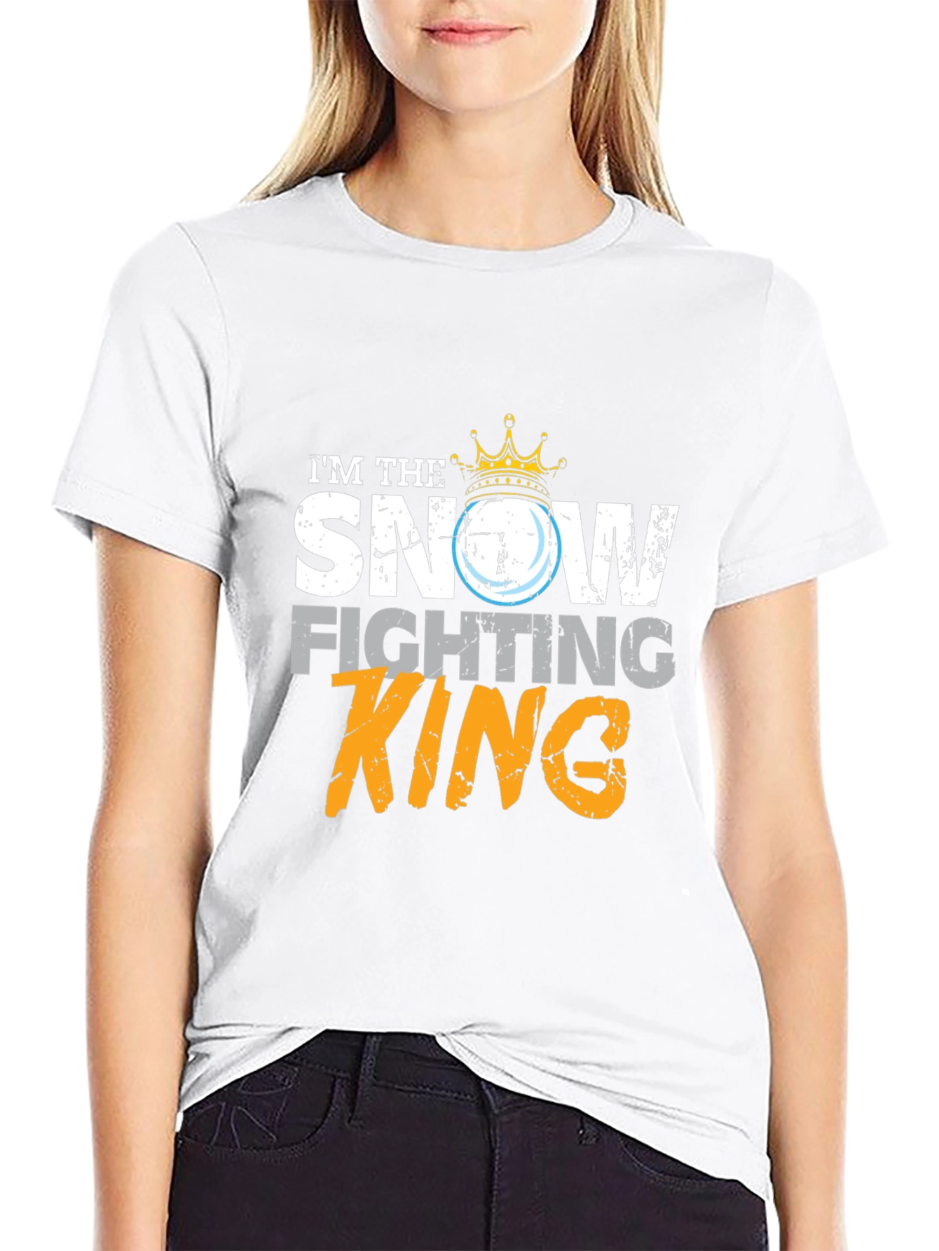 Snow Fighting King Graphic Tee - Funny Winter Apparel