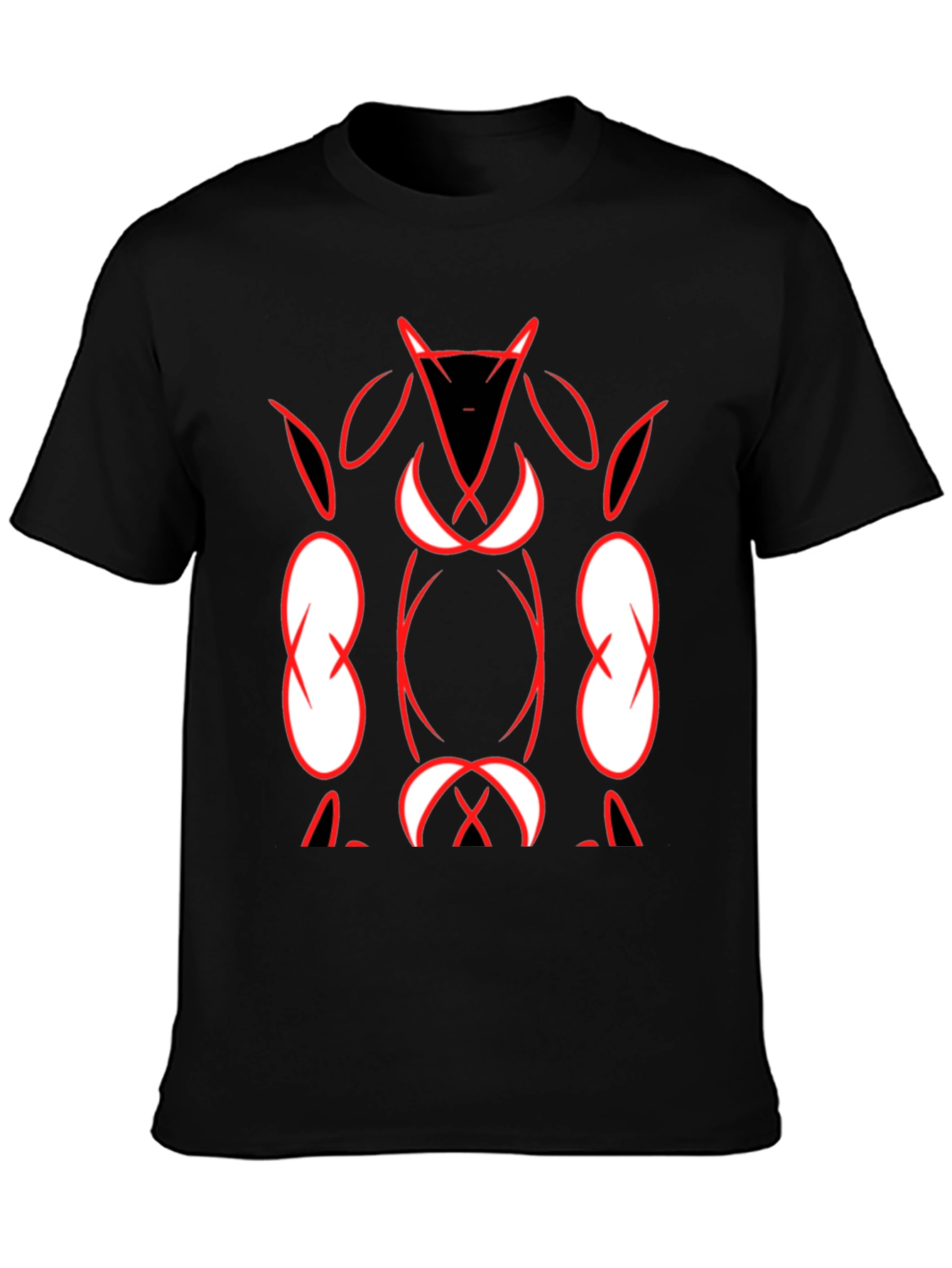 Abstract Graphic Print Black Tee