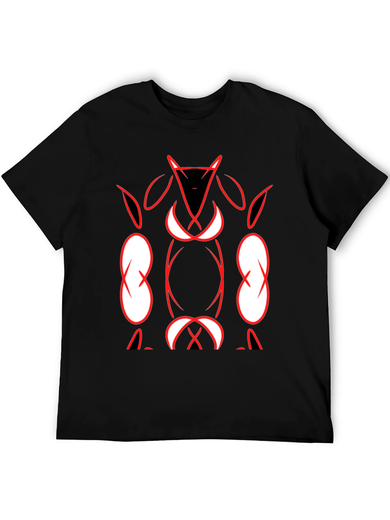 Abstract Graphic Print Black Tee