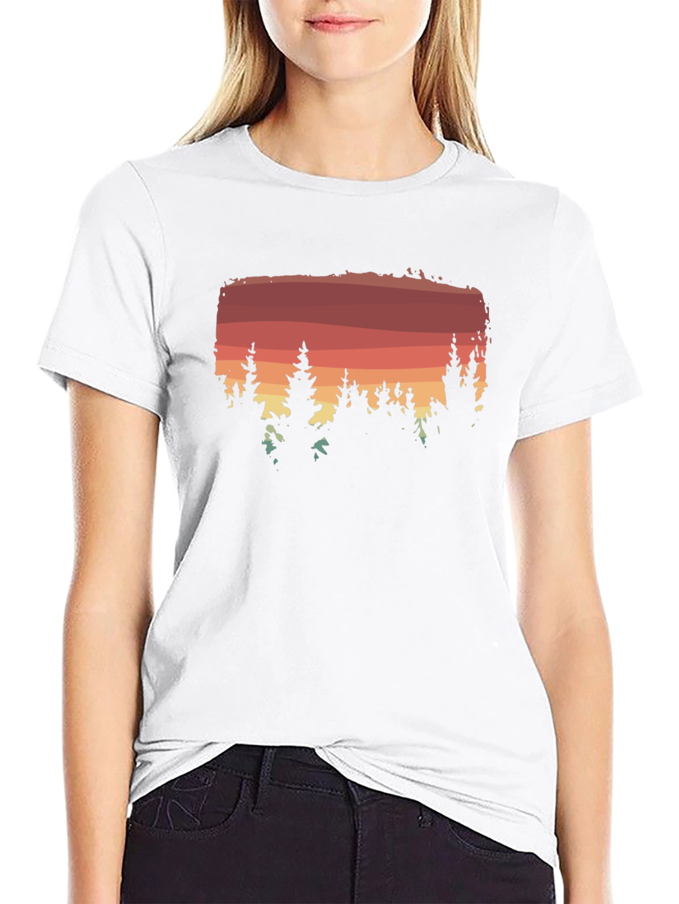 Sunset Forest Graphic Tee - Nature Lovers Shirt